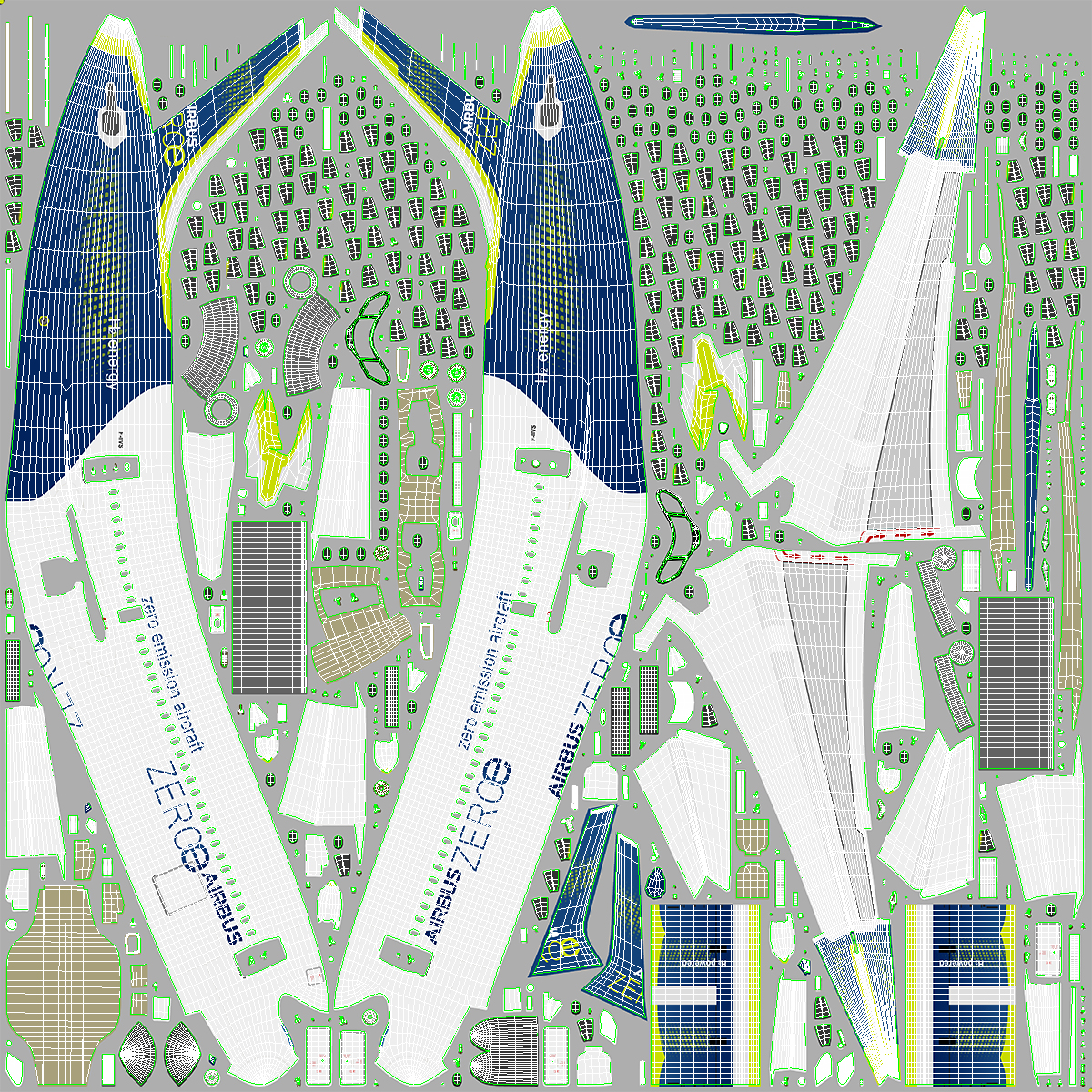 3D Airbus ZEROe Turbofan Rigged model