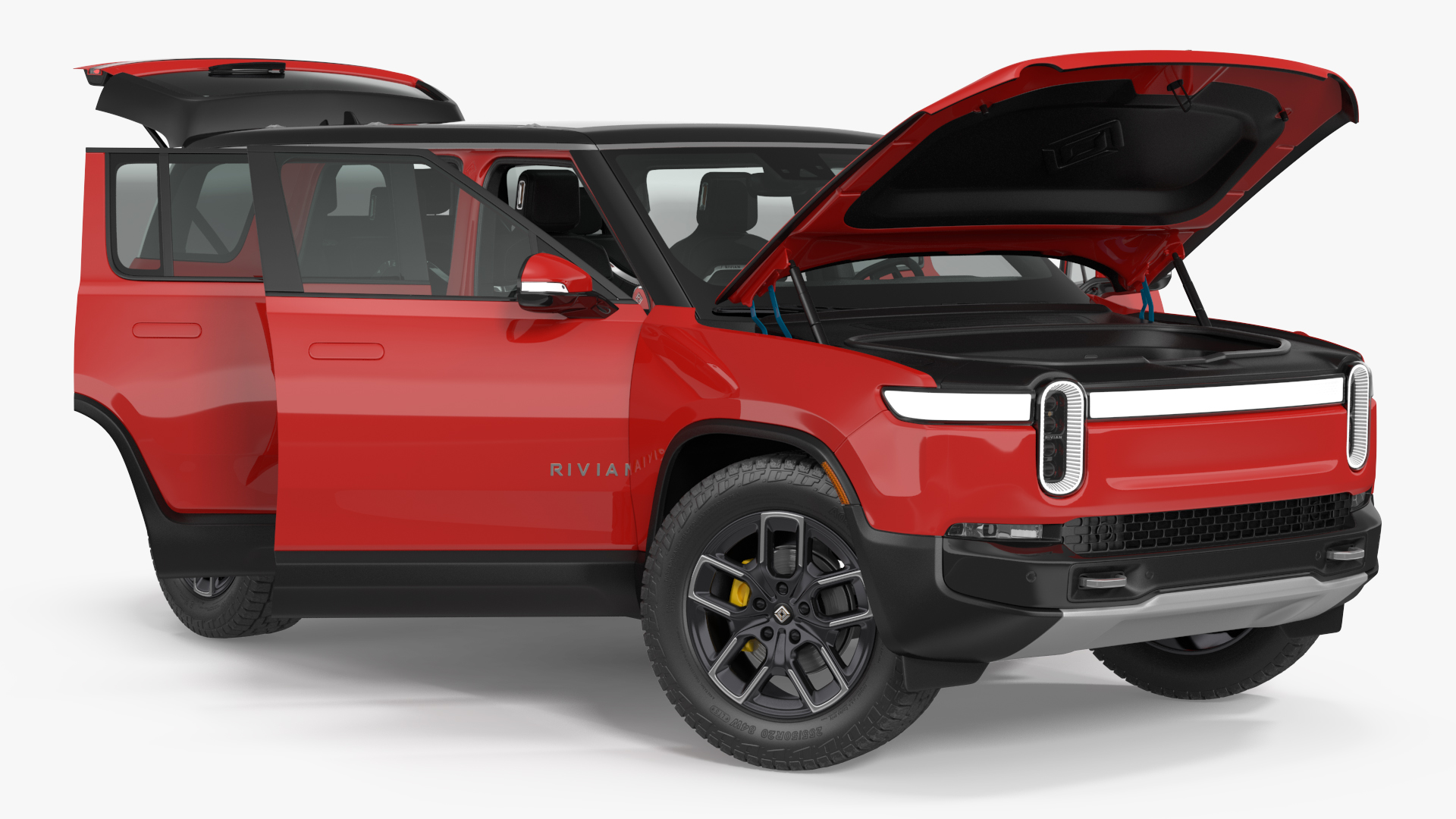 3D model 2023 Rivian R1S SUV Red Rigged