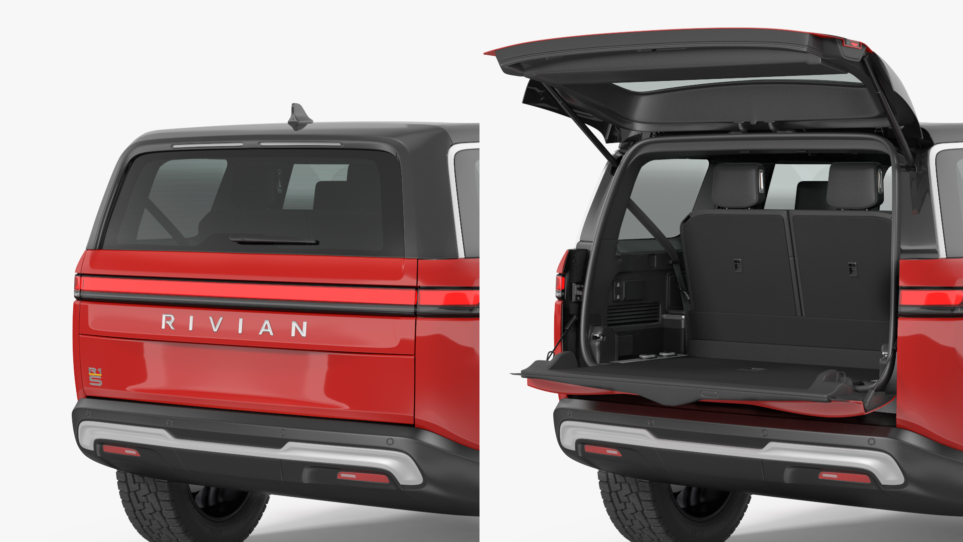 3D model 2023 Rivian R1S SUV Red Rigged