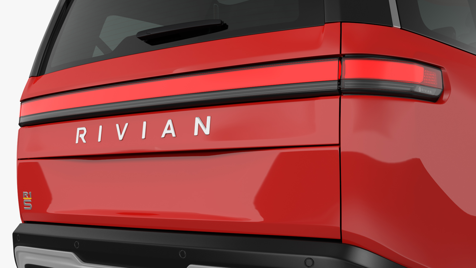 3D model 2023 Rivian R1S SUV Red Rigged