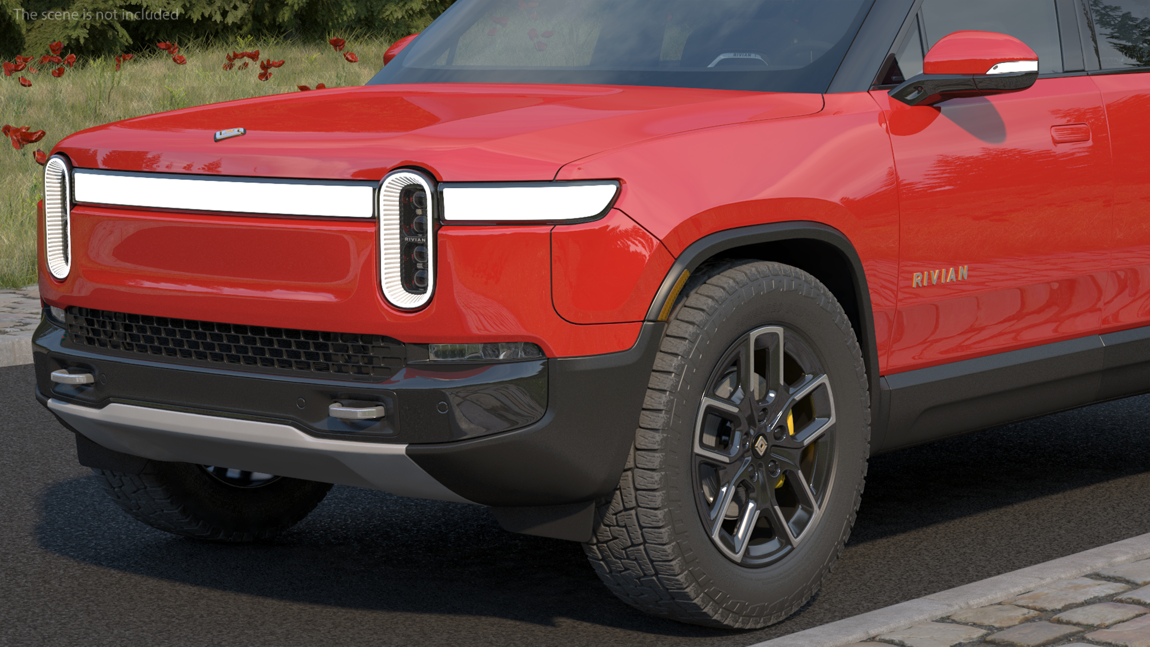 3D model 2023 Rivian R1S SUV Red Rigged