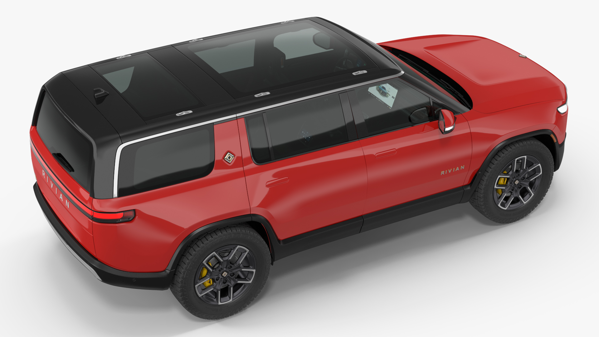 3D model 2023 Rivian R1S SUV Red Rigged