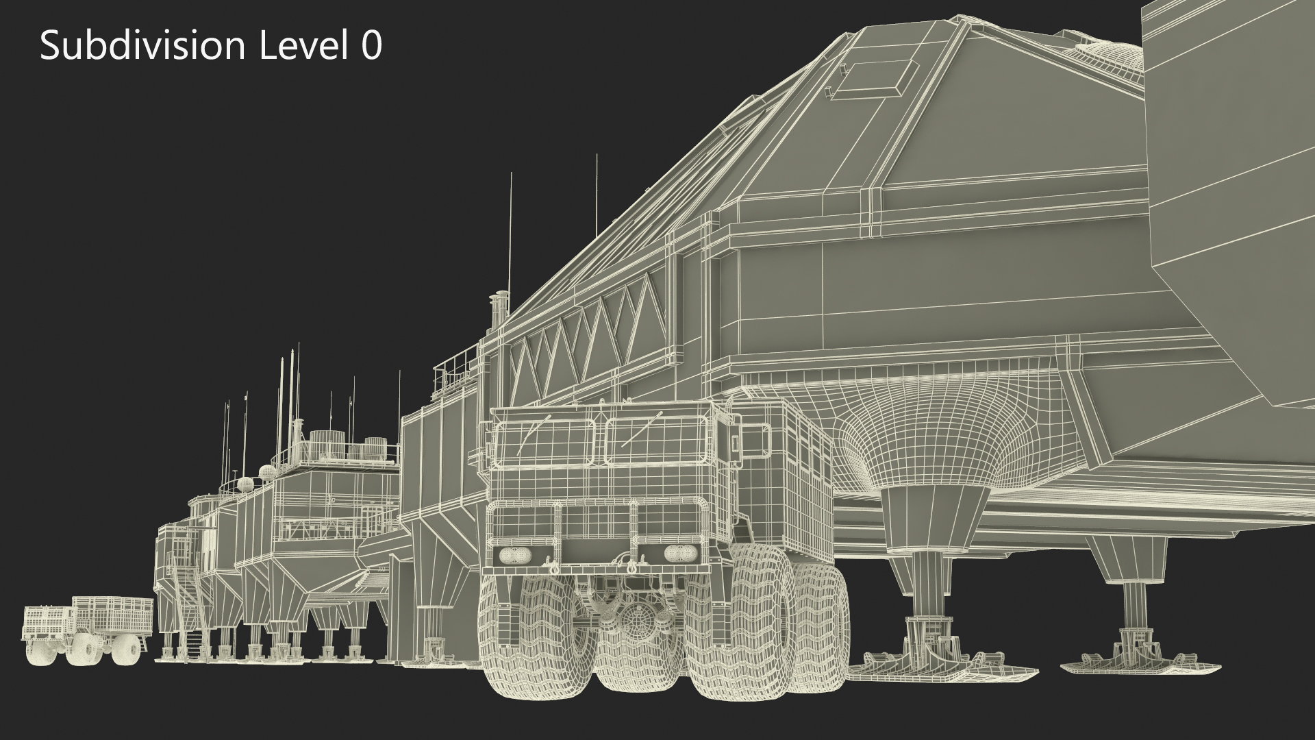 Antarctic Station Halley with Snow Vehicle 3D