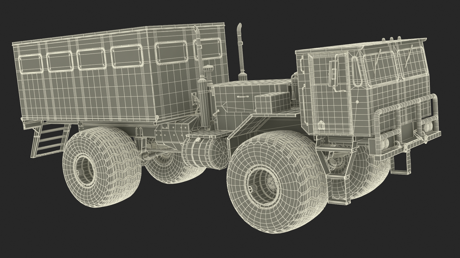 Antarctic Station Halley with Snow Vehicle 3D