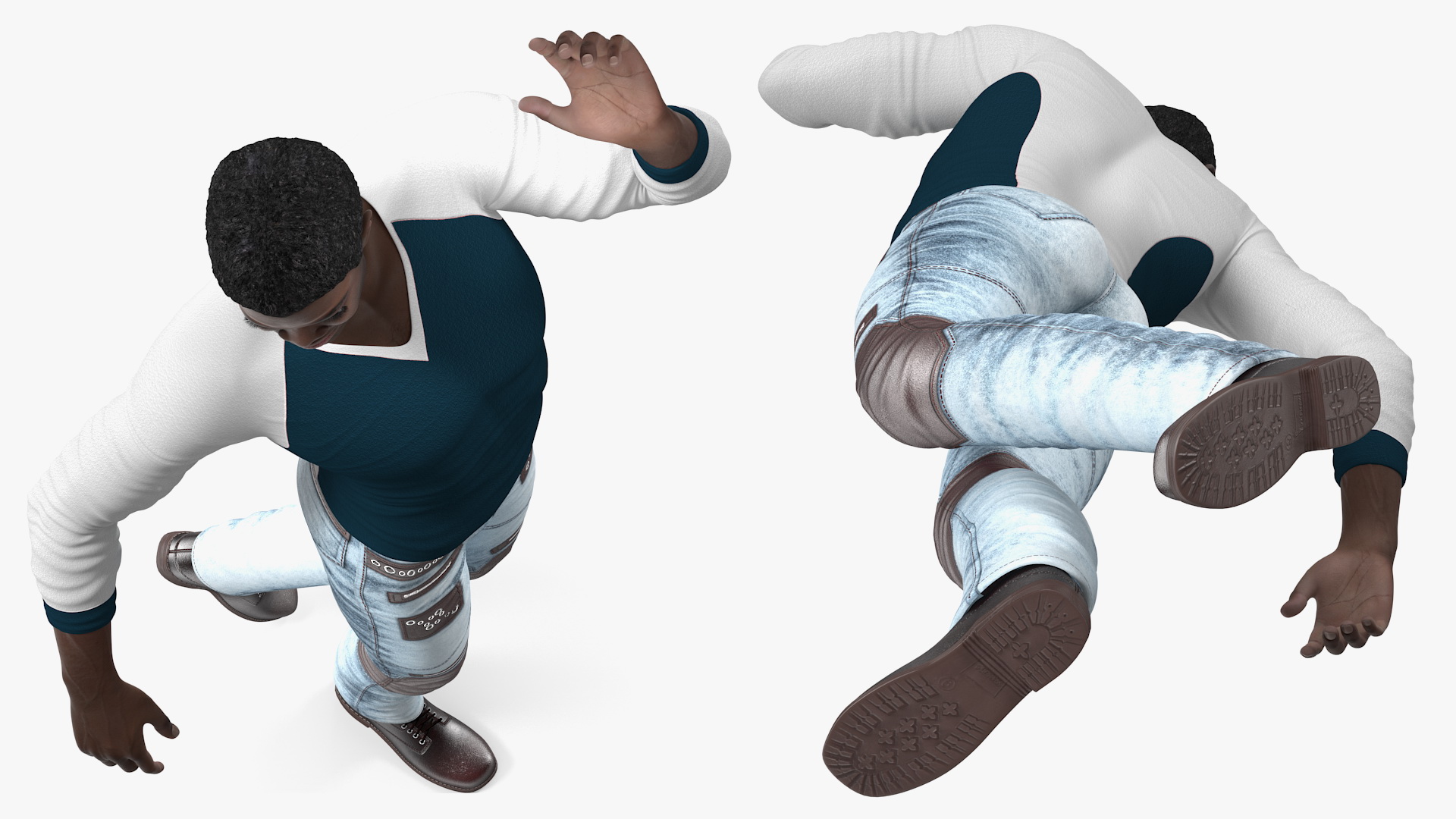 3D Afro American Man in City Style