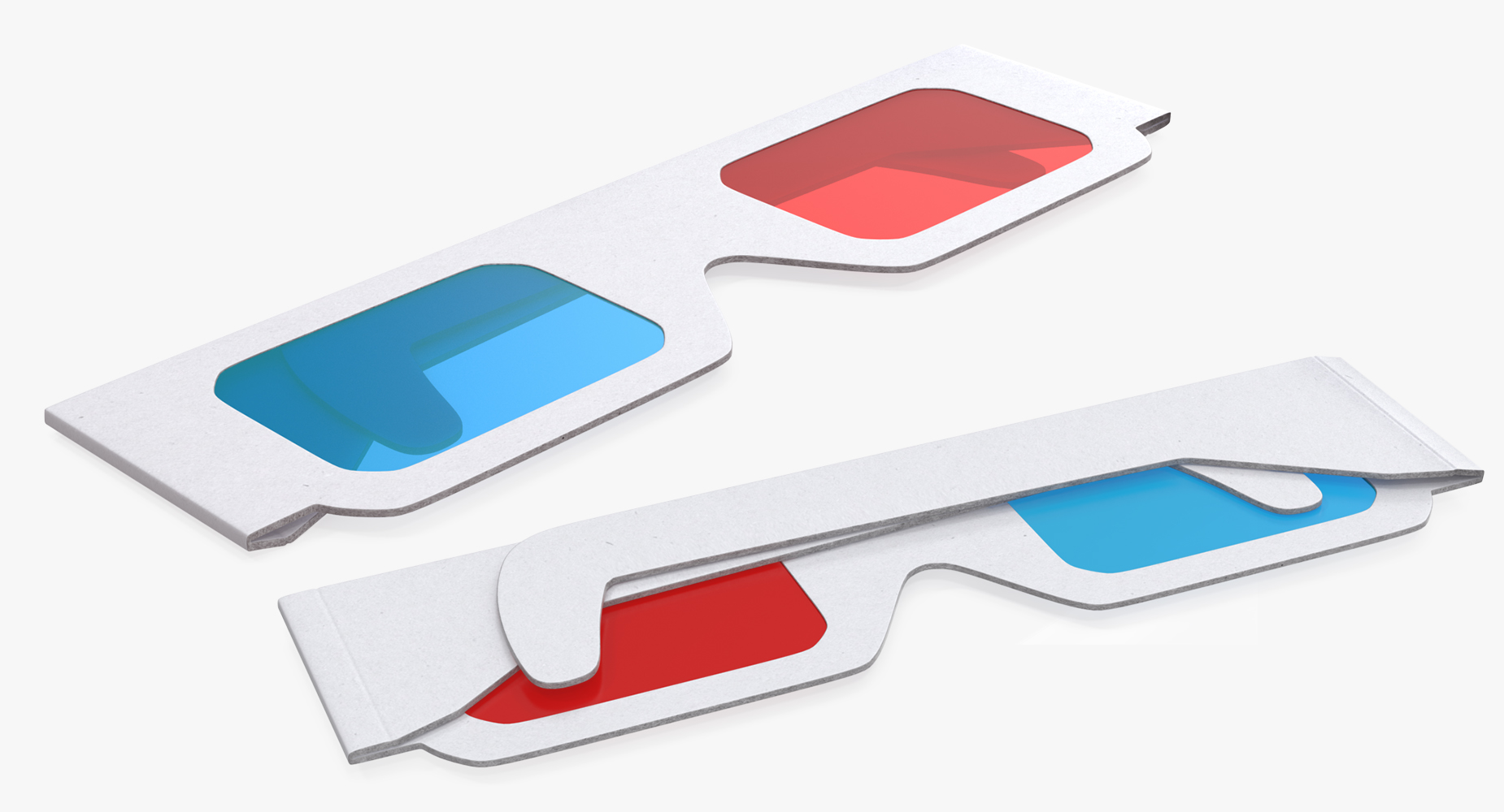 3D Red Cyan Cardboard 3D Glasses Folded