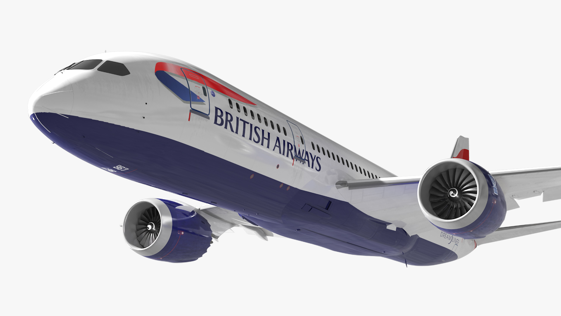 3D British Airways Boeing 787-8 Dreamliner Rigged