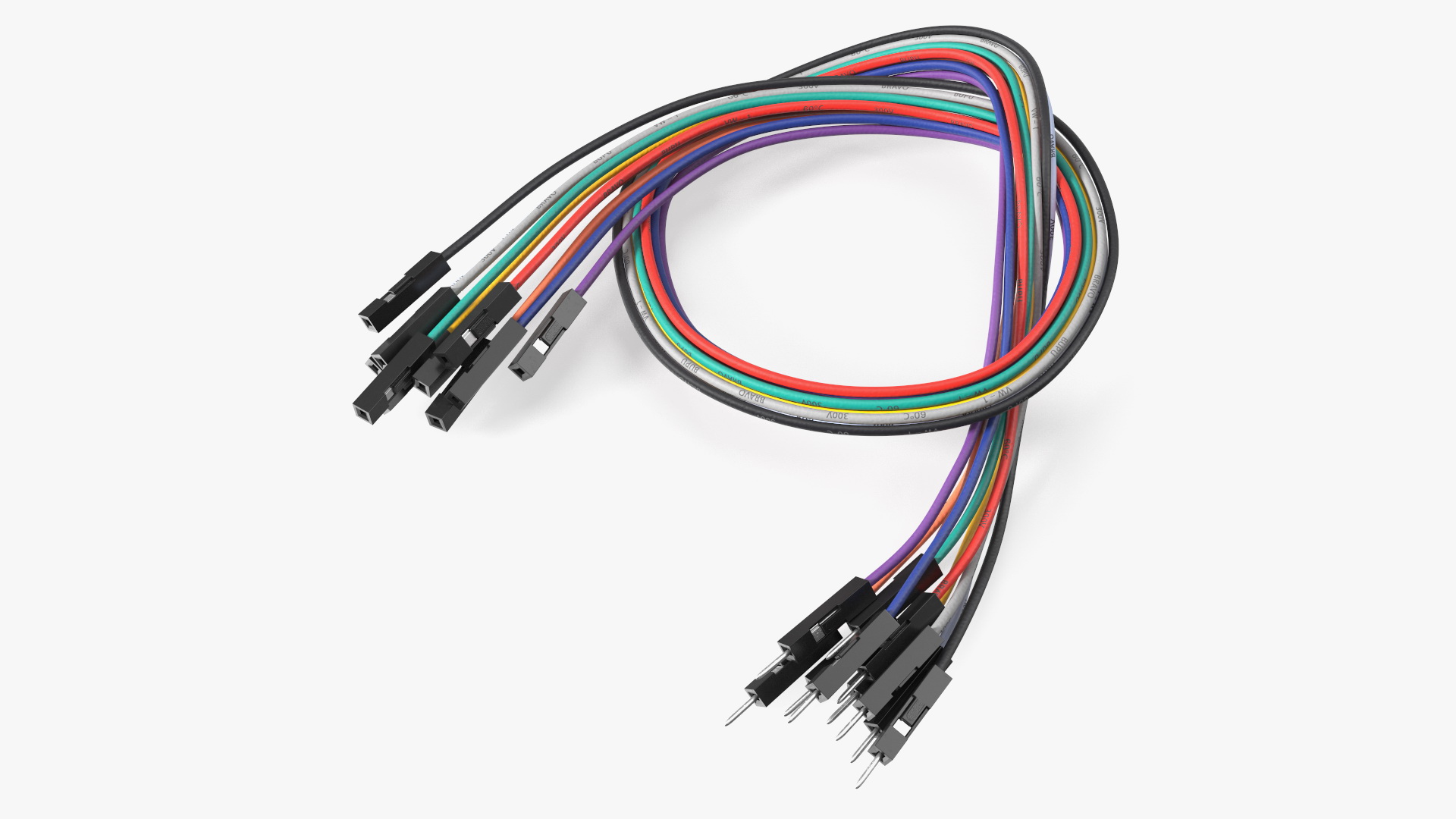 3D Jumper Wires Knotted Multicolored model