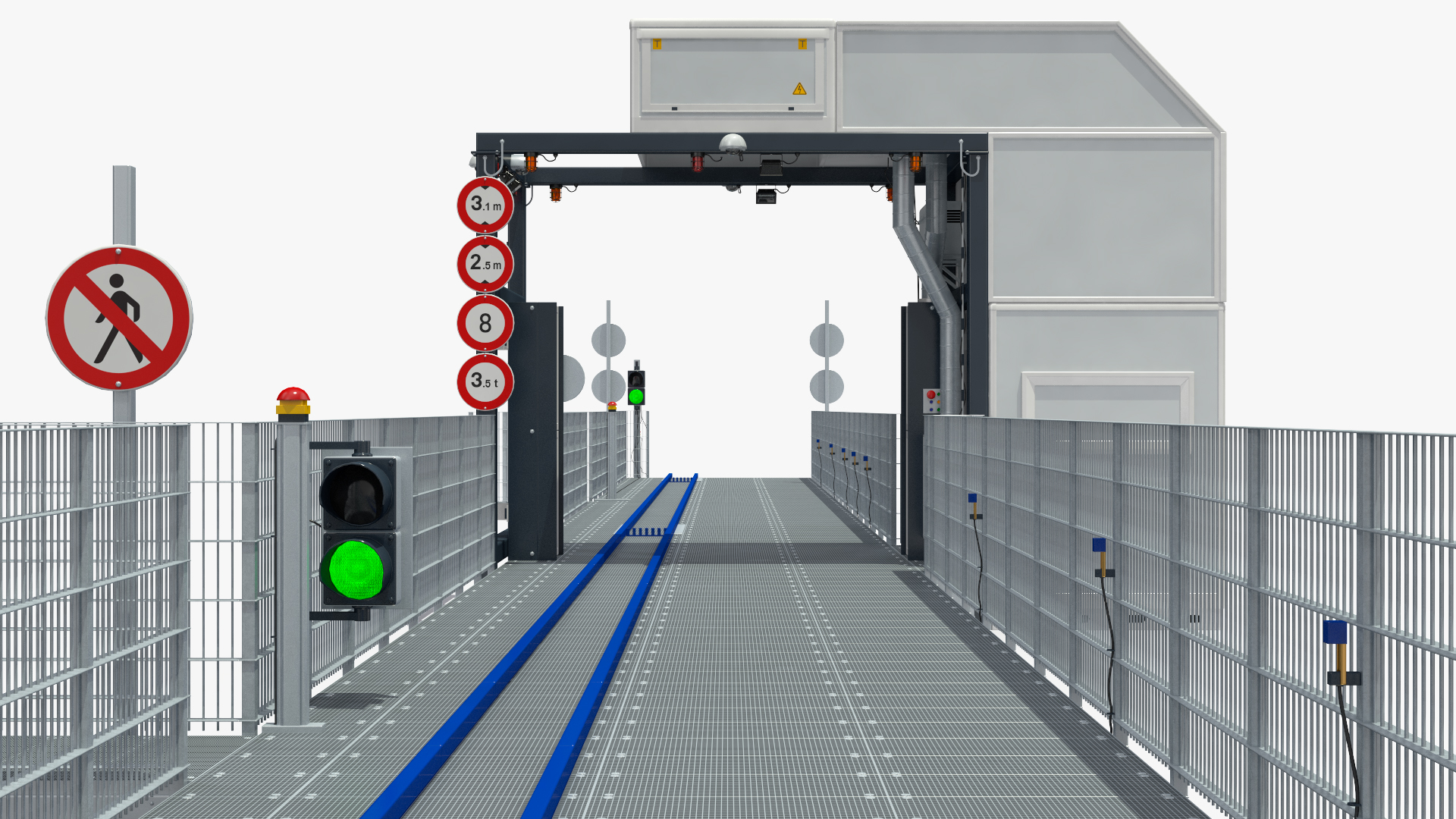 Cargo and Vehicle Inspection Conveyor System 3D model