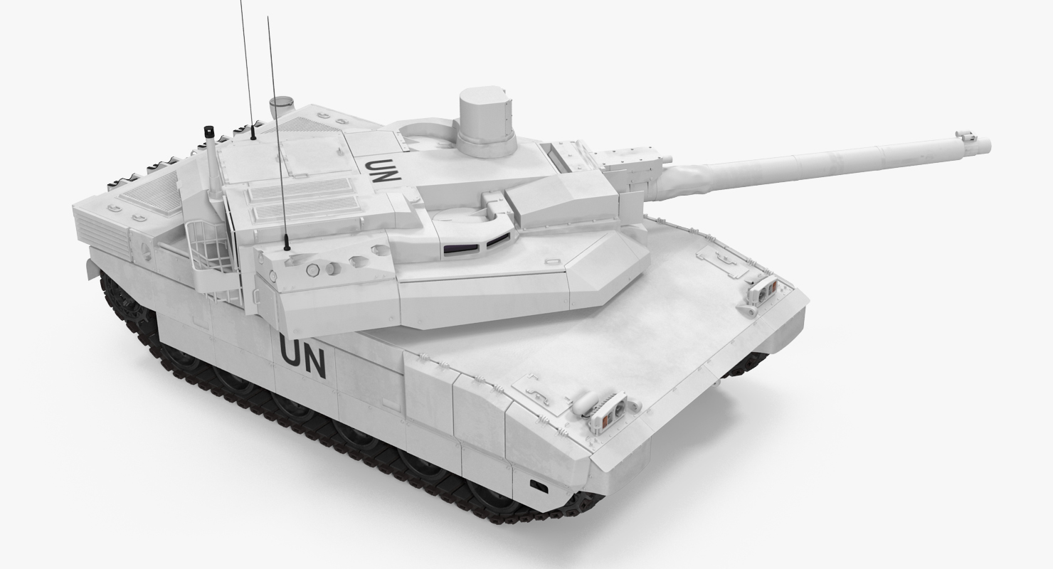 3D Tank AMX 56 Leclerc United Nations Rigged