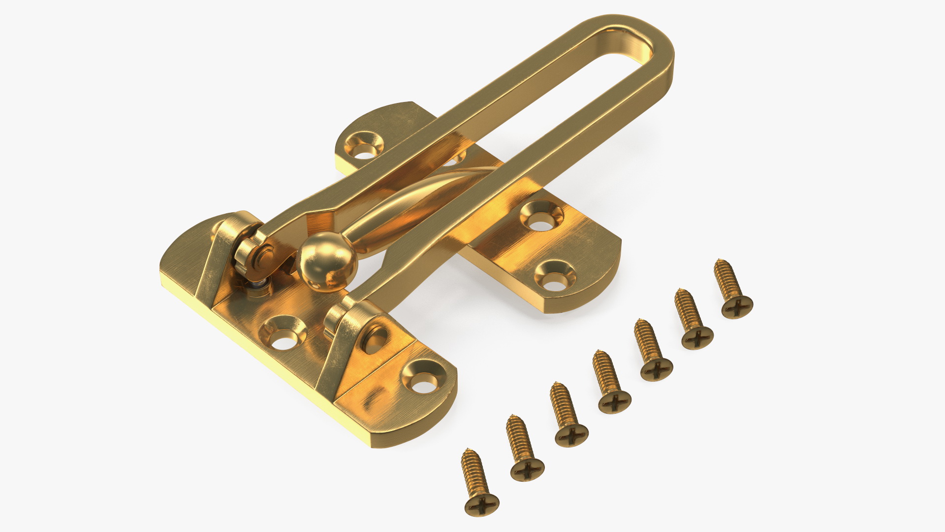 3D model Security Door Latch Guard Gold