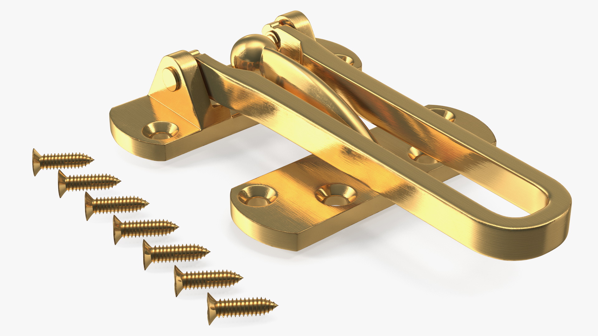 3D model Security Door Latch Guard Gold