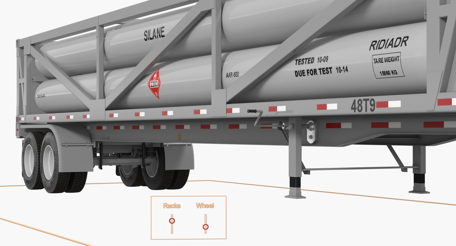 3D Liquefied Natural Gas Transport Trailer Rigged