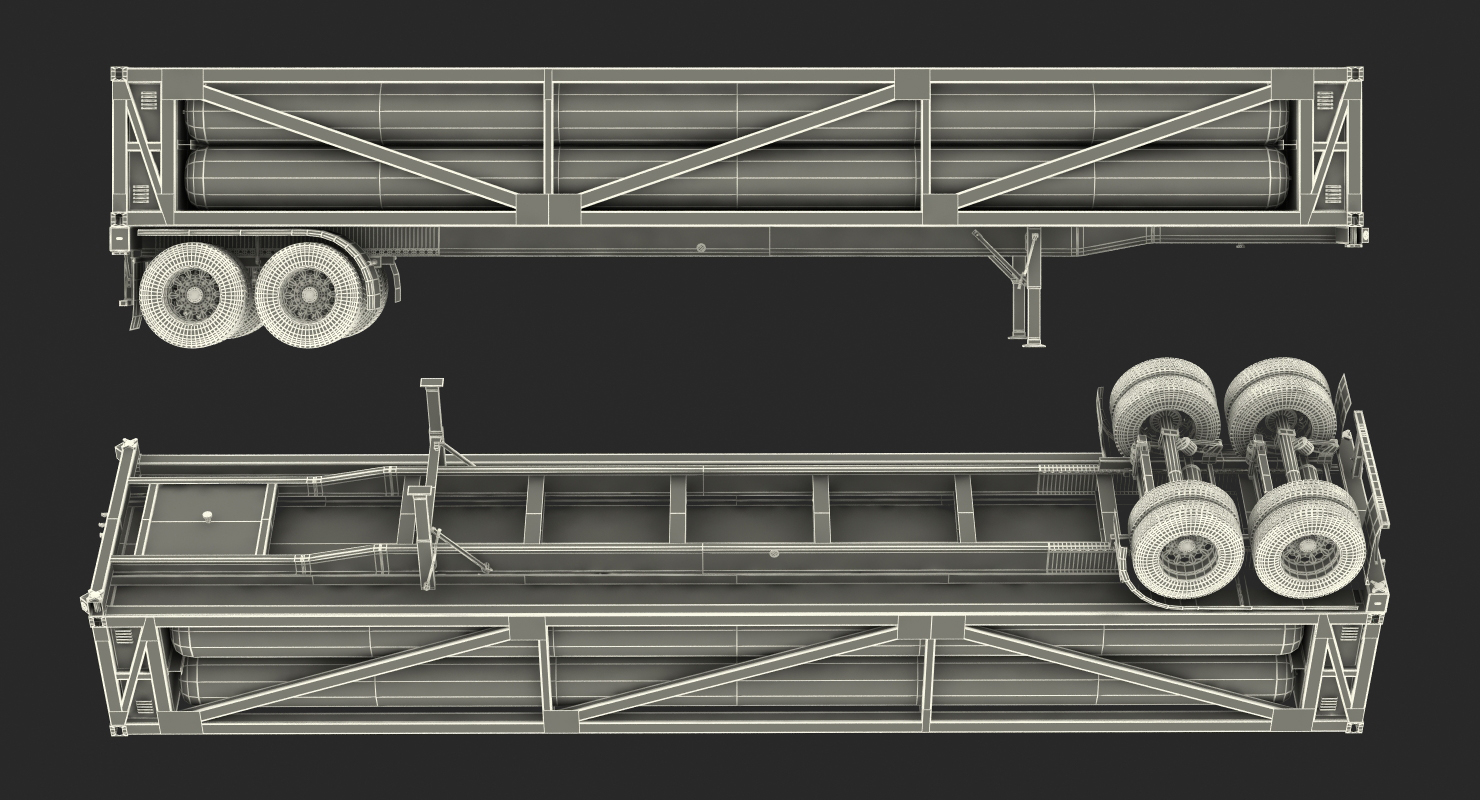 3D Liquefied Natural Gas Transport Trailer Rigged