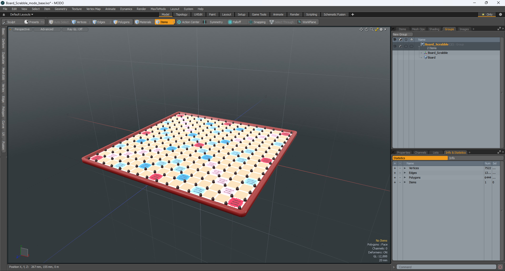 Board Scrabble 3D model