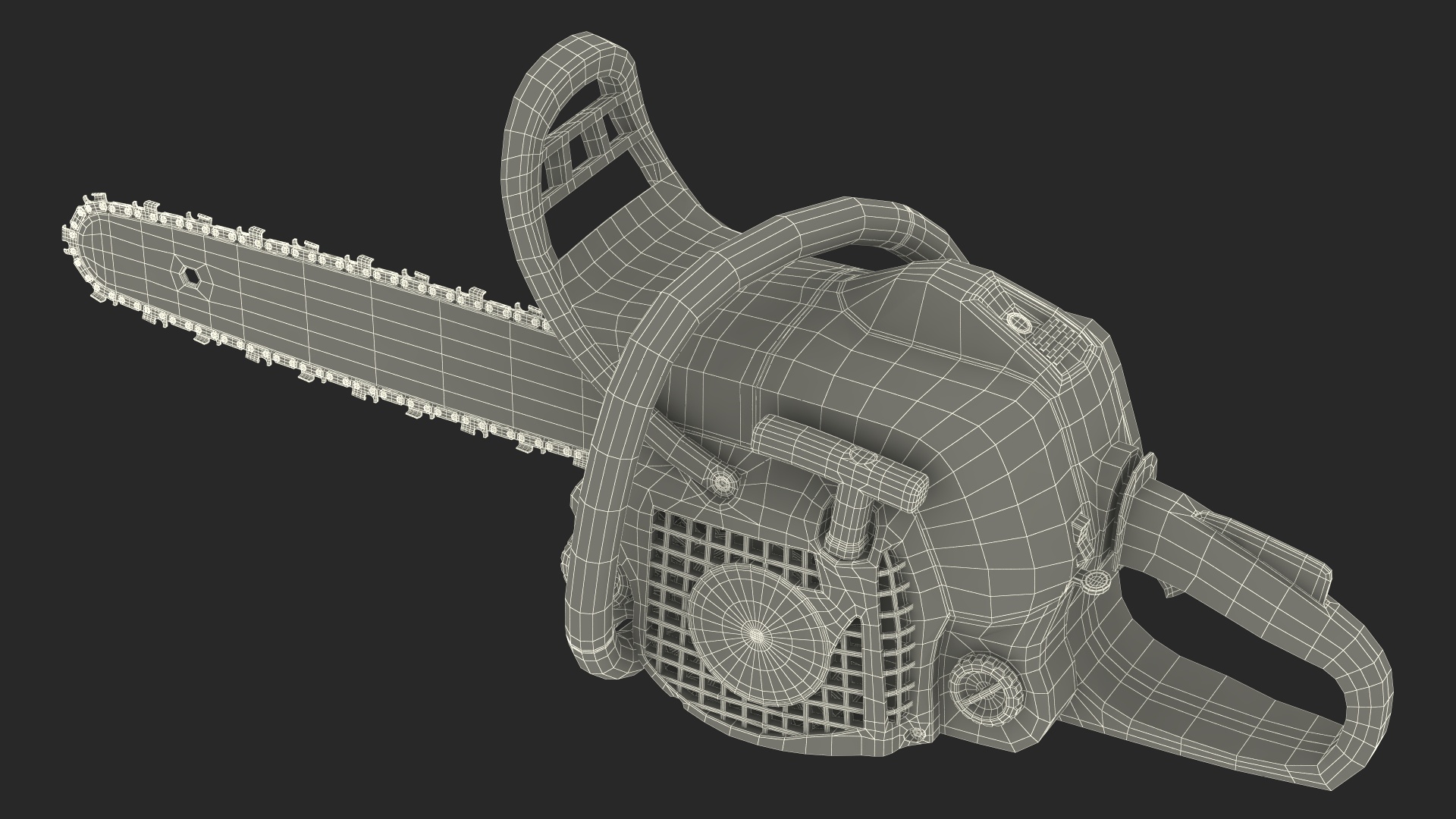 Red Gas Powered Chainsaw 3D model