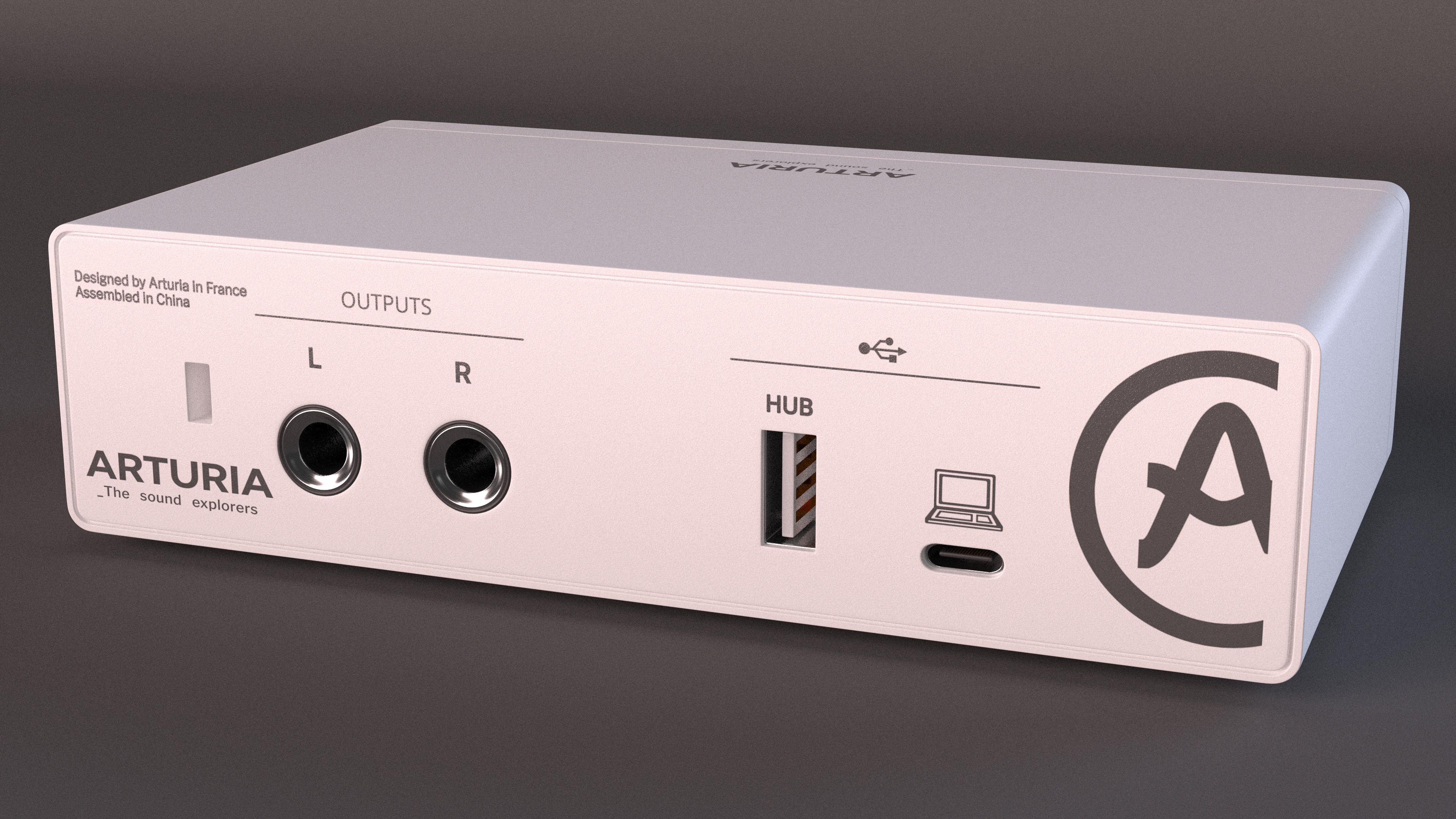 Compact Audio USB Interface Arturia MiniFuse 1 White 3D