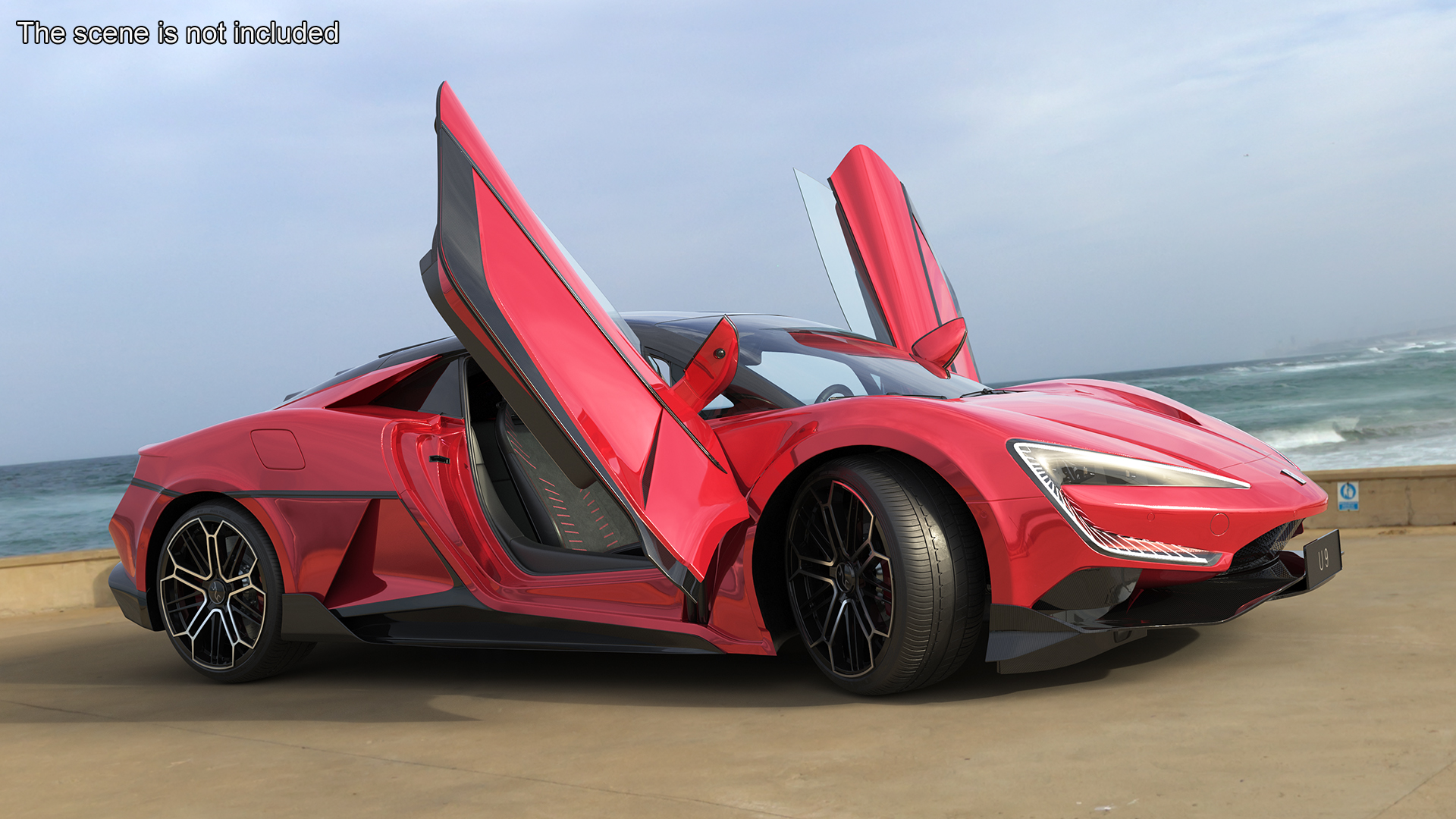 3D Supercar BYD Yangwang U9 Red model