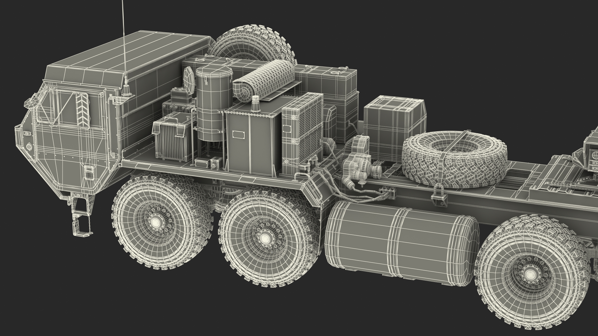 HEMTT M985 with Patriot AN MPQ53 Radar Green 3D model