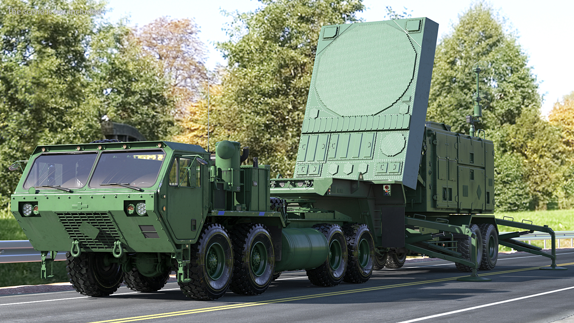 HEMTT M985 with Patriot AN MPQ53 Radar Green 3D model