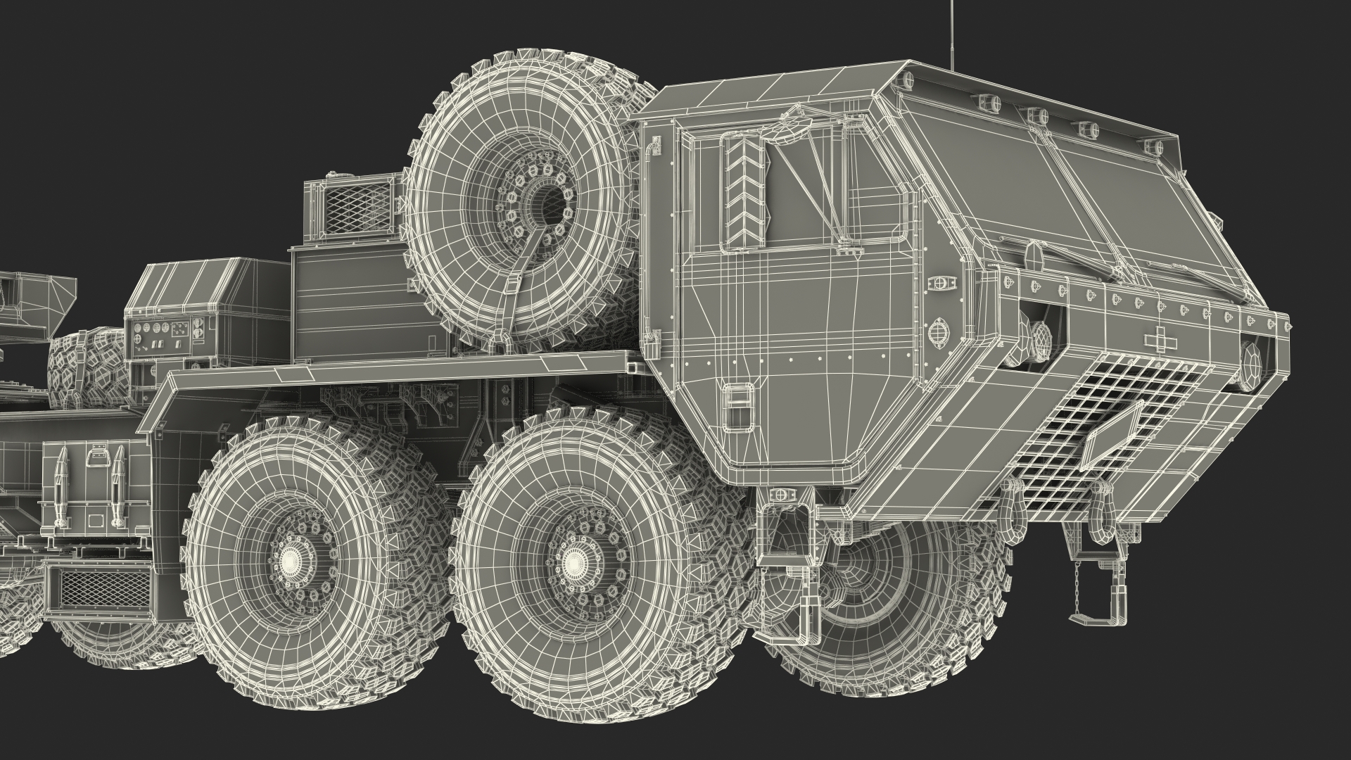 HEMTT M985 with Patriot AN MPQ53 Radar Green 3D model