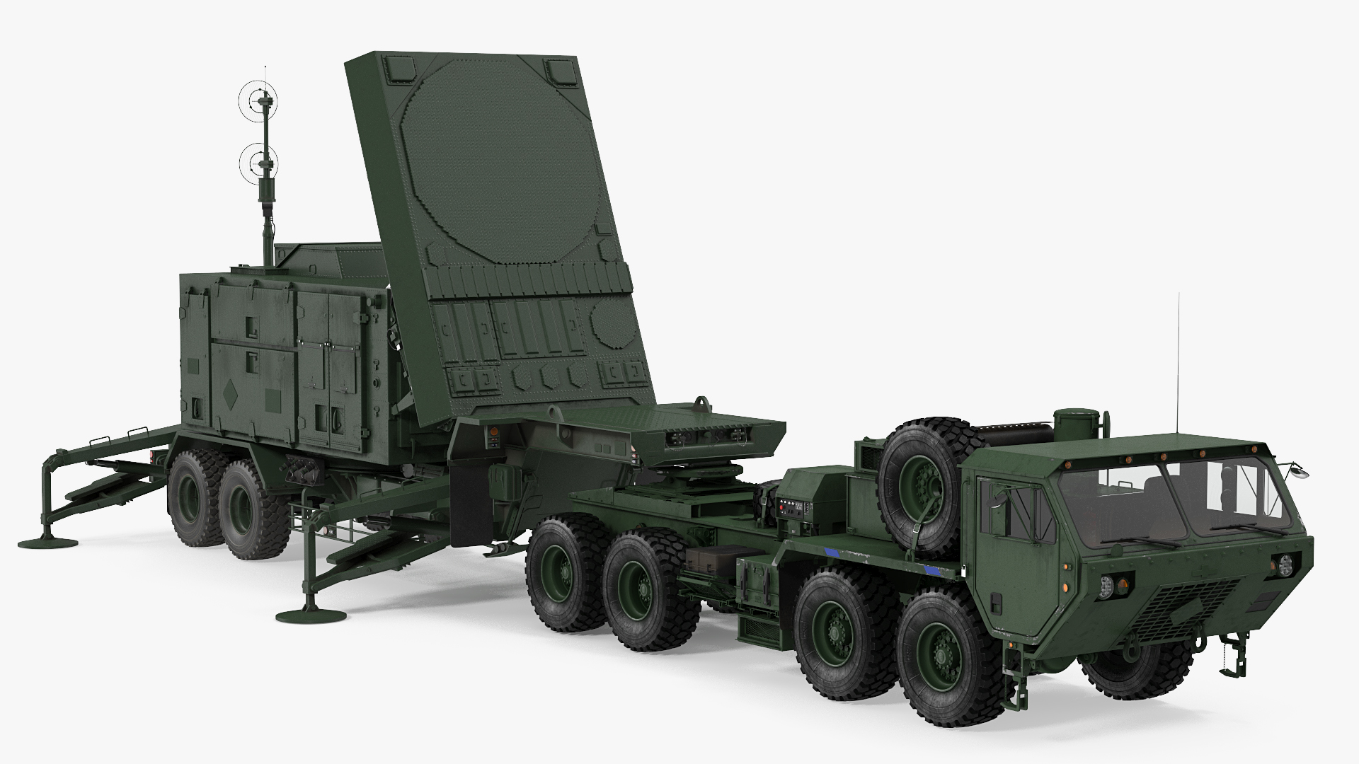 HEMTT M985 with Patriot AN MPQ53 Radar Green 3D model