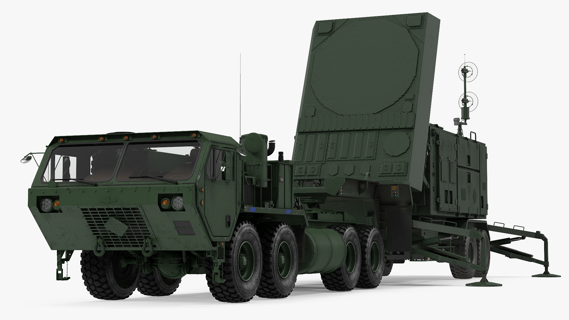 HEMTT M985 with Patriot AN MPQ53 Radar Green 3D model