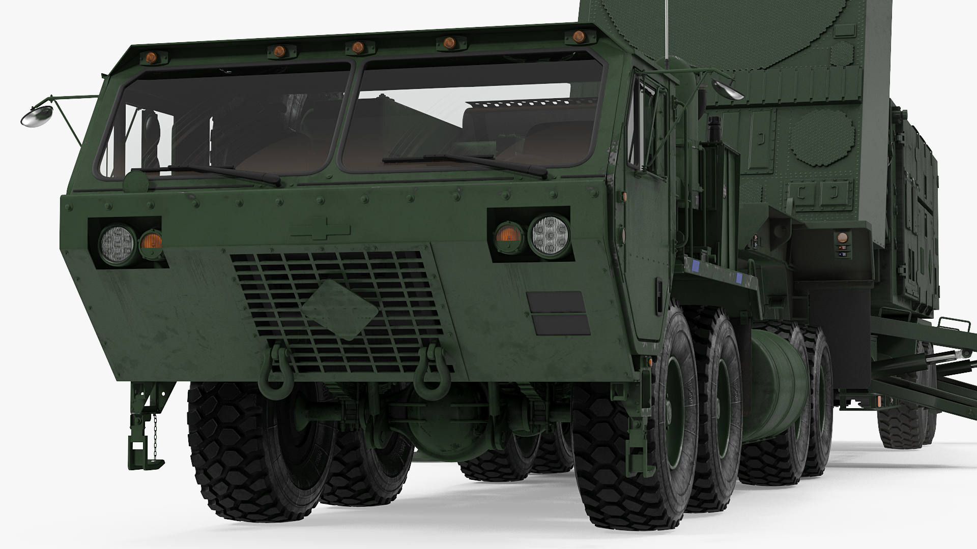 HEMTT M985 with Patriot AN MPQ53 Radar Green 3D model