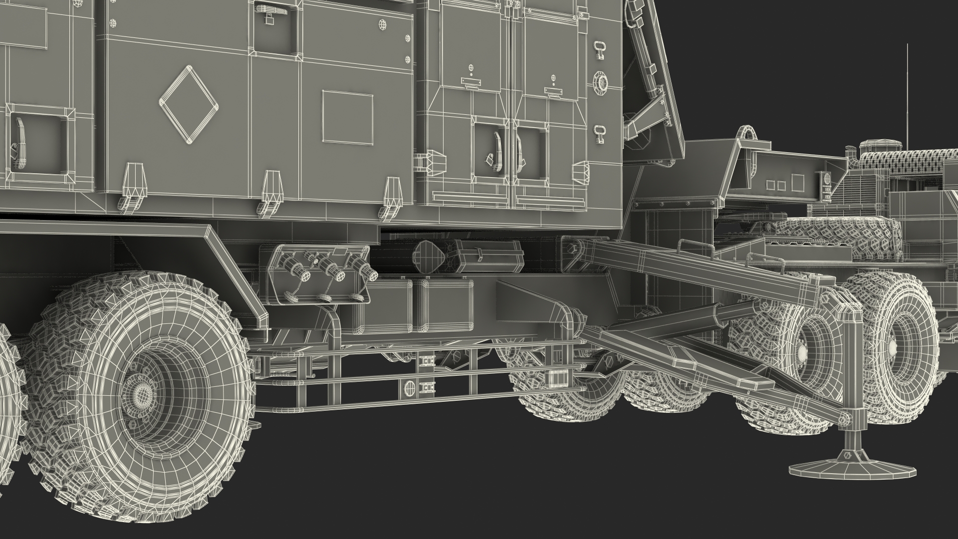 HEMTT M985 with Patriot AN MPQ53 Radar Green 3D model