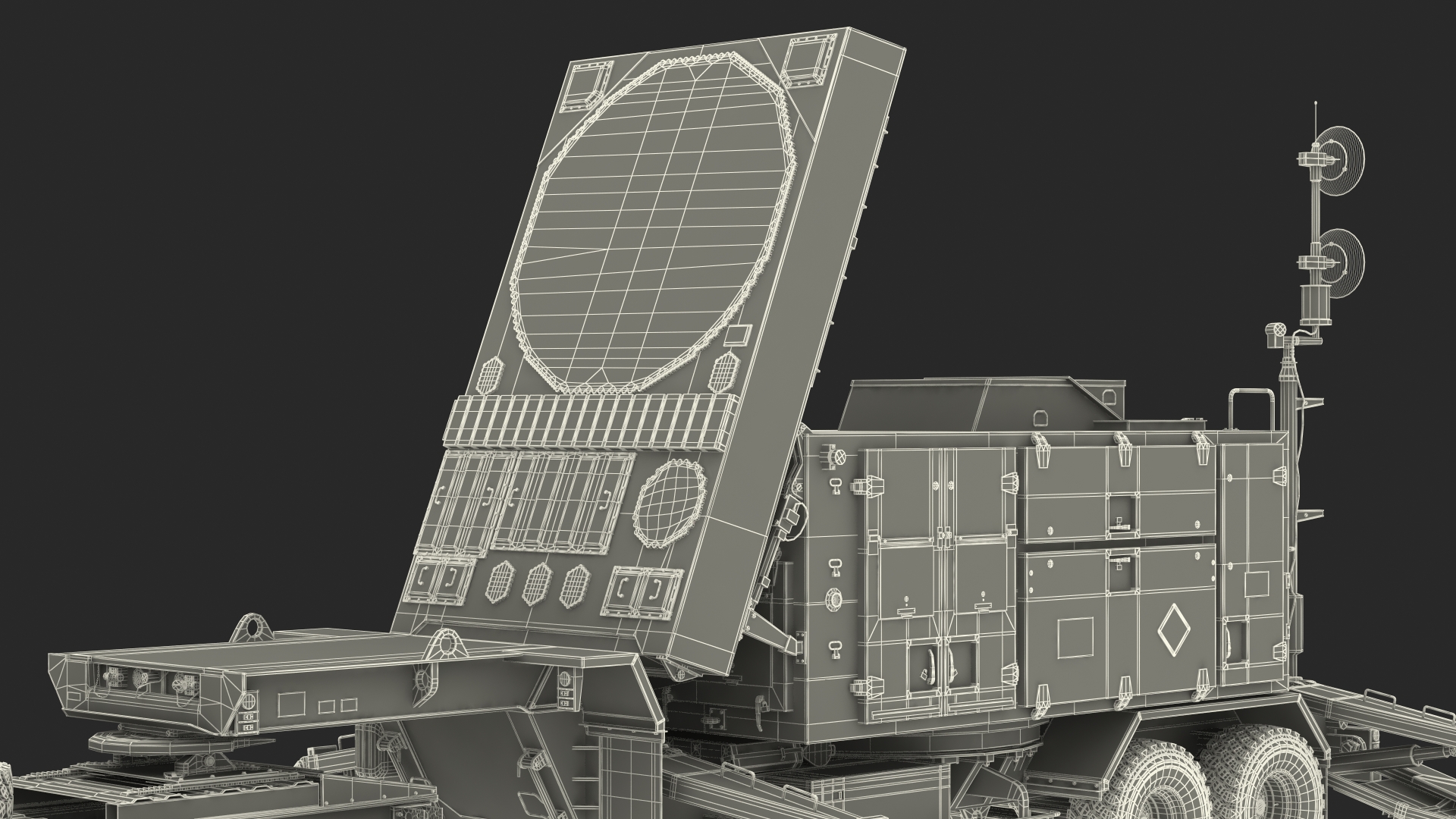 HEMTT M985 with Patriot AN MPQ53 Radar Green 3D model