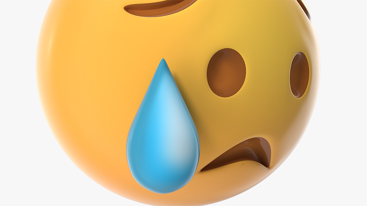 3D Disappointed but Relieved Emoji