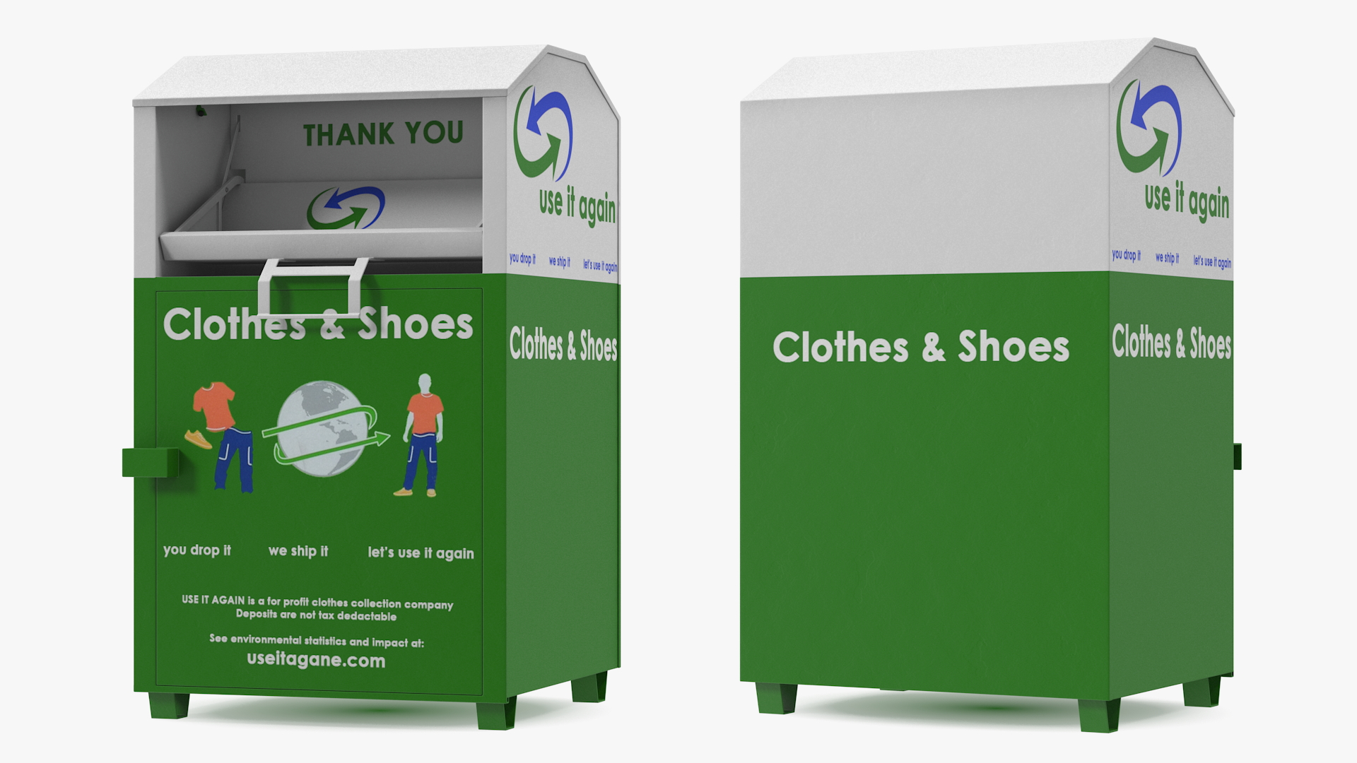 3D model Recycle Drop Box for Clothes Rigged