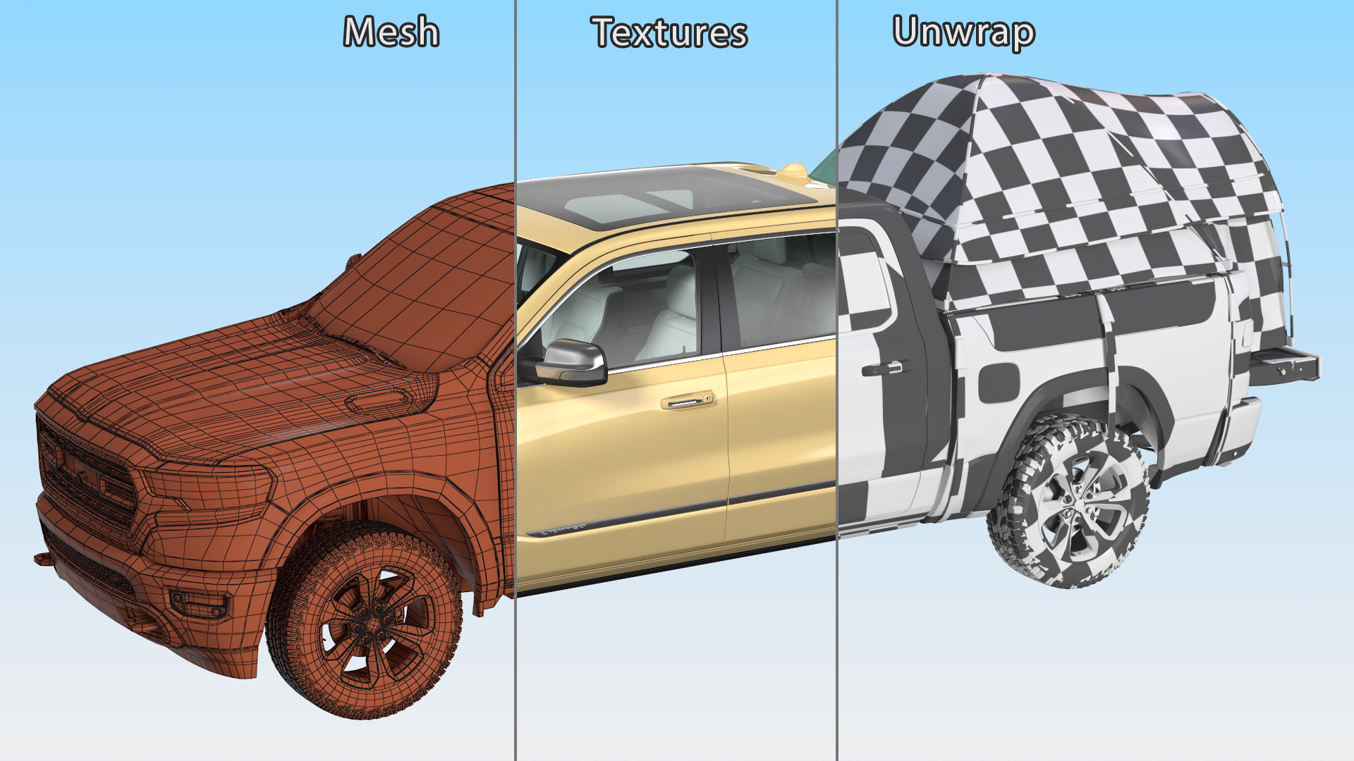 3D Truck Tent Guide Gear on Pickup