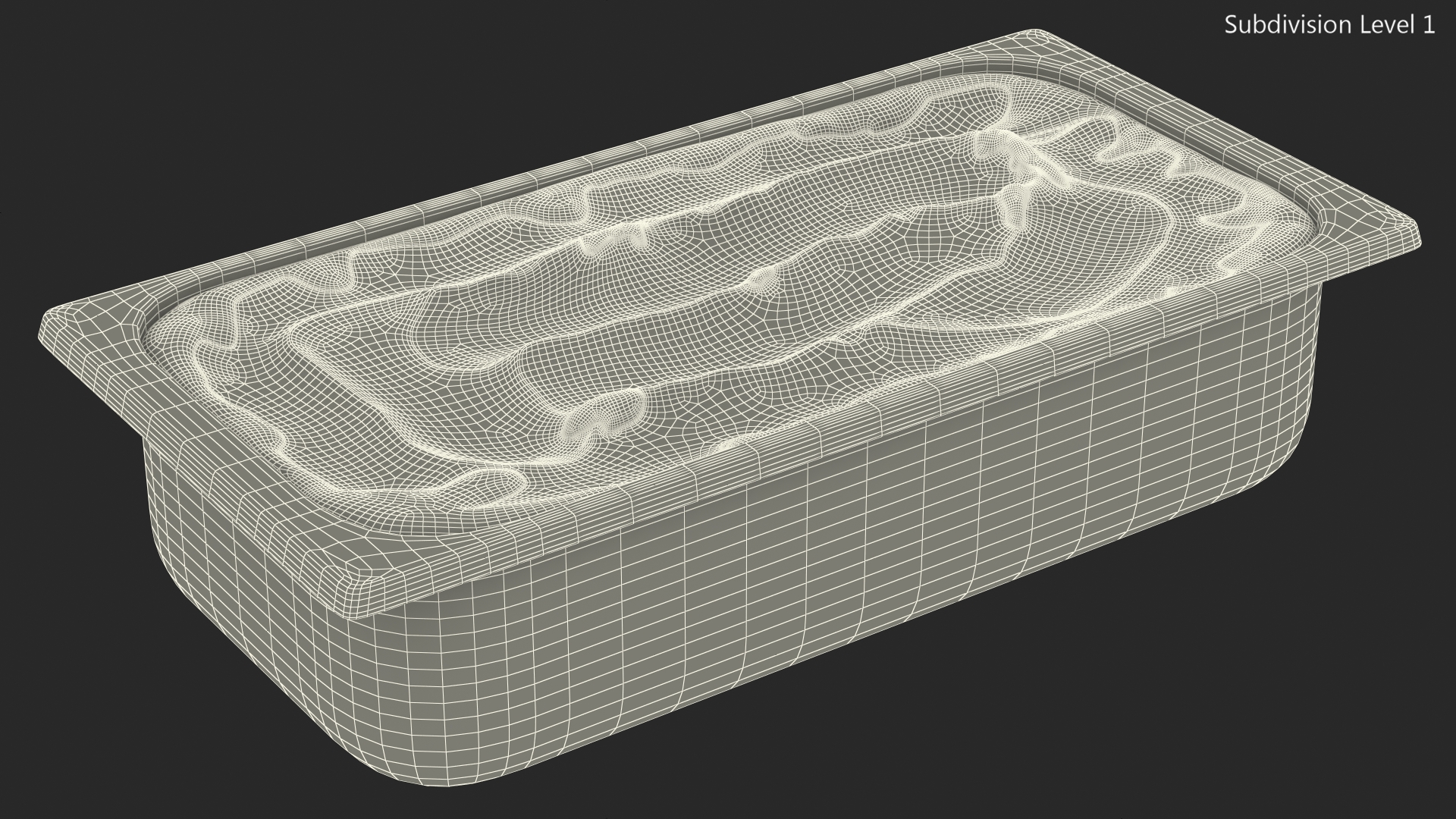 Caramel Ice Cream Tray 3D