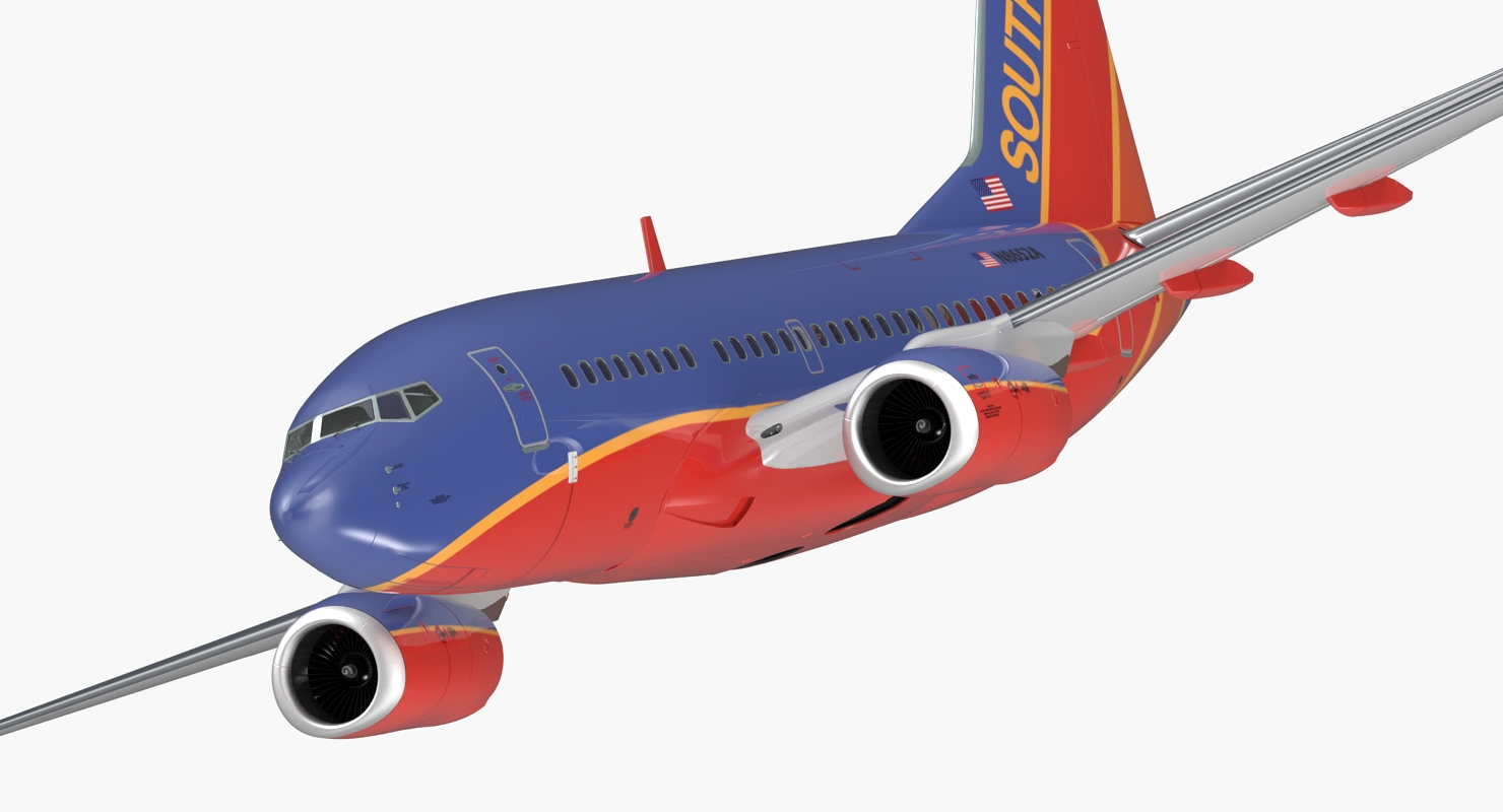 3D model Boeing 737 600 Southwest Airlines Rigged