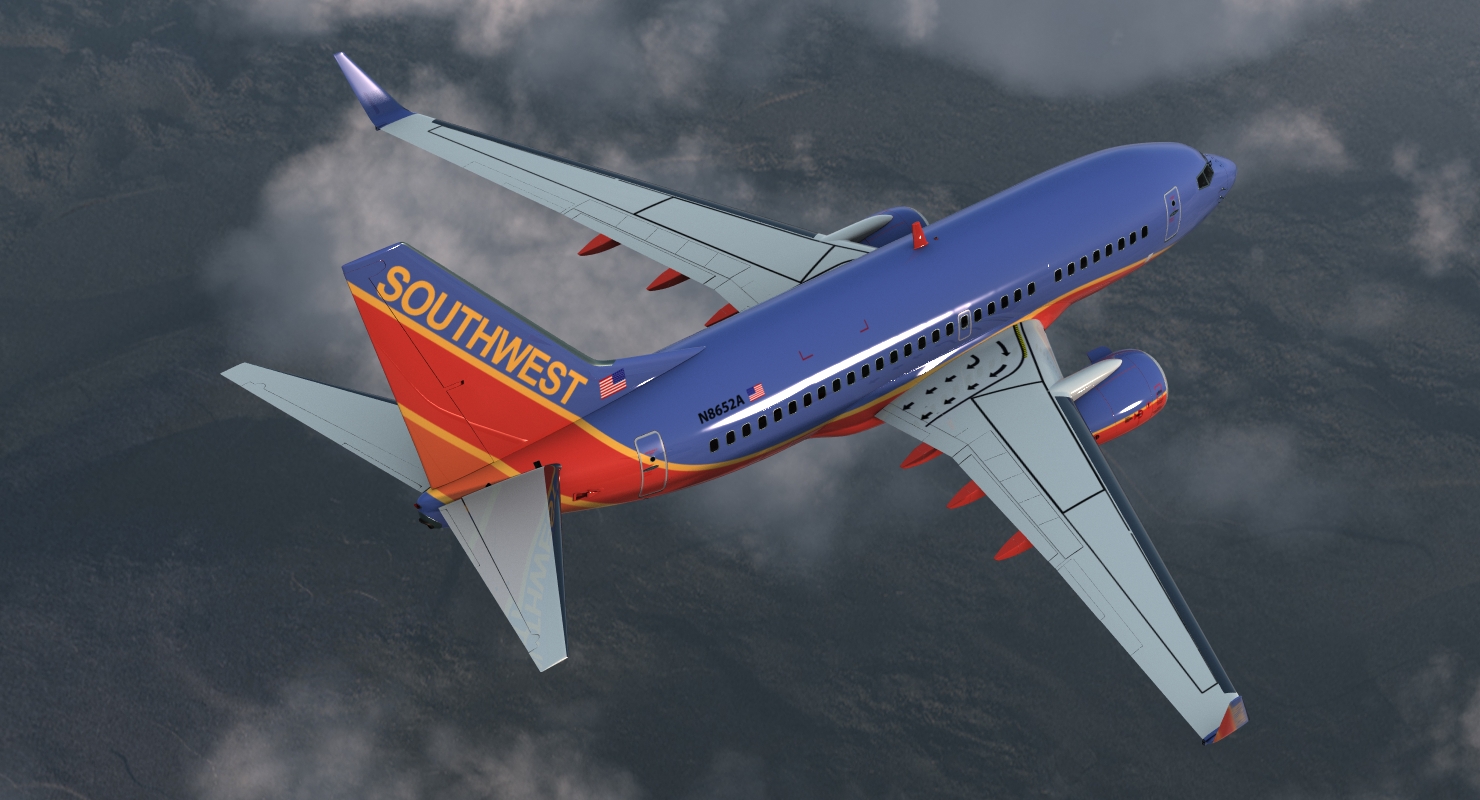 3D model Boeing 737 600 Southwest Airlines Rigged