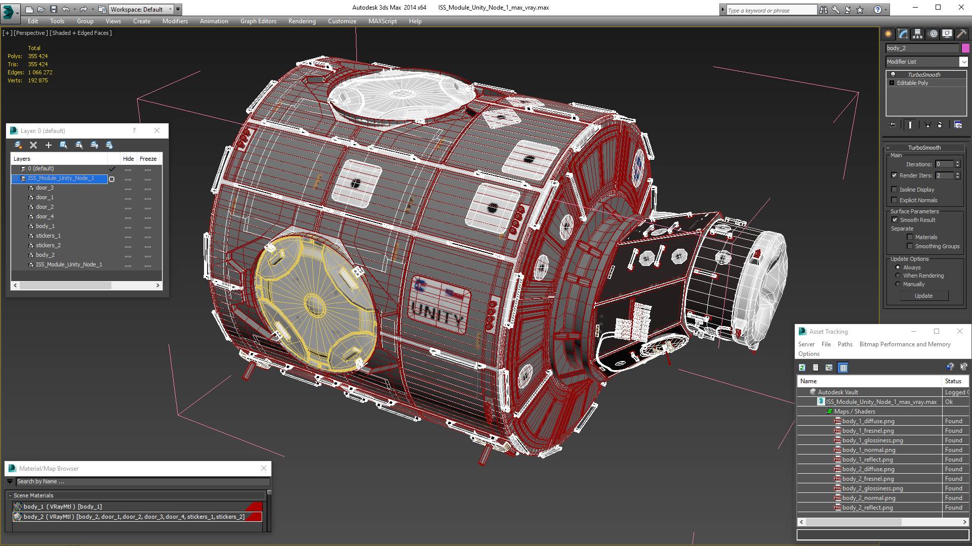 3D ISS Module Unity Node 1 model