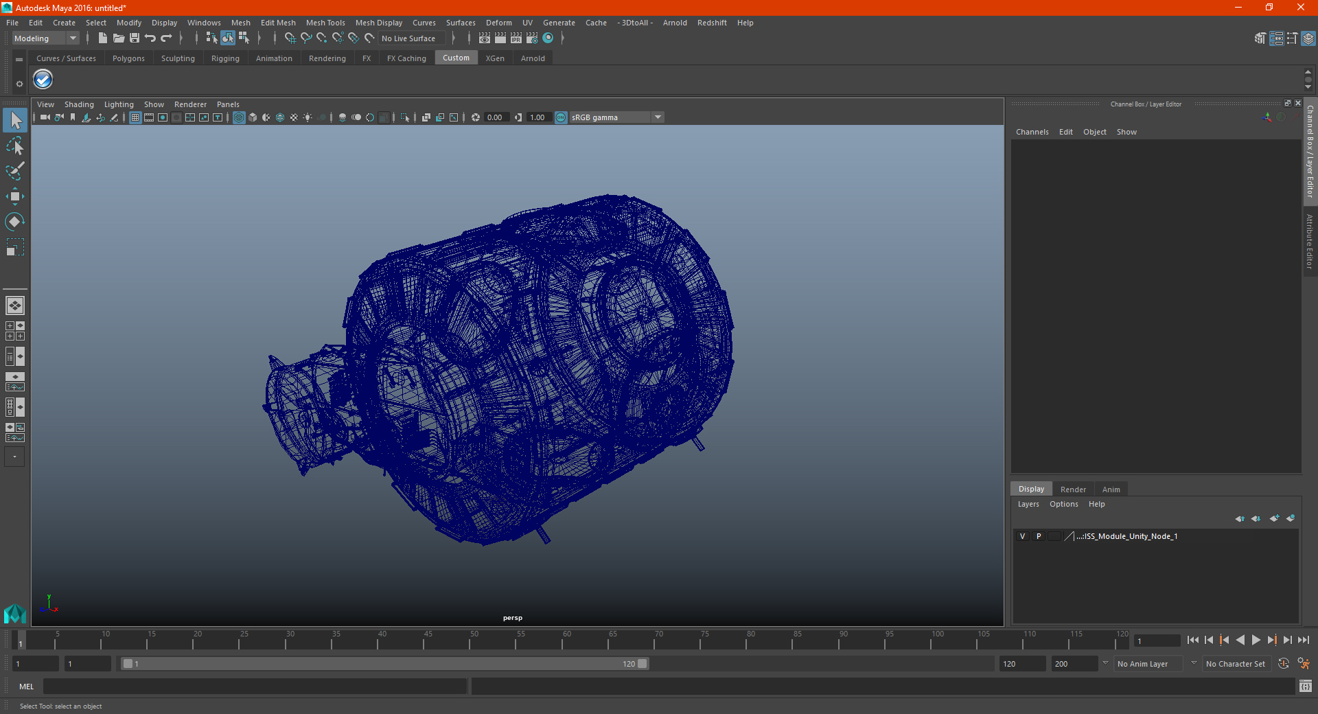 3D ISS Module Unity Node 1 model