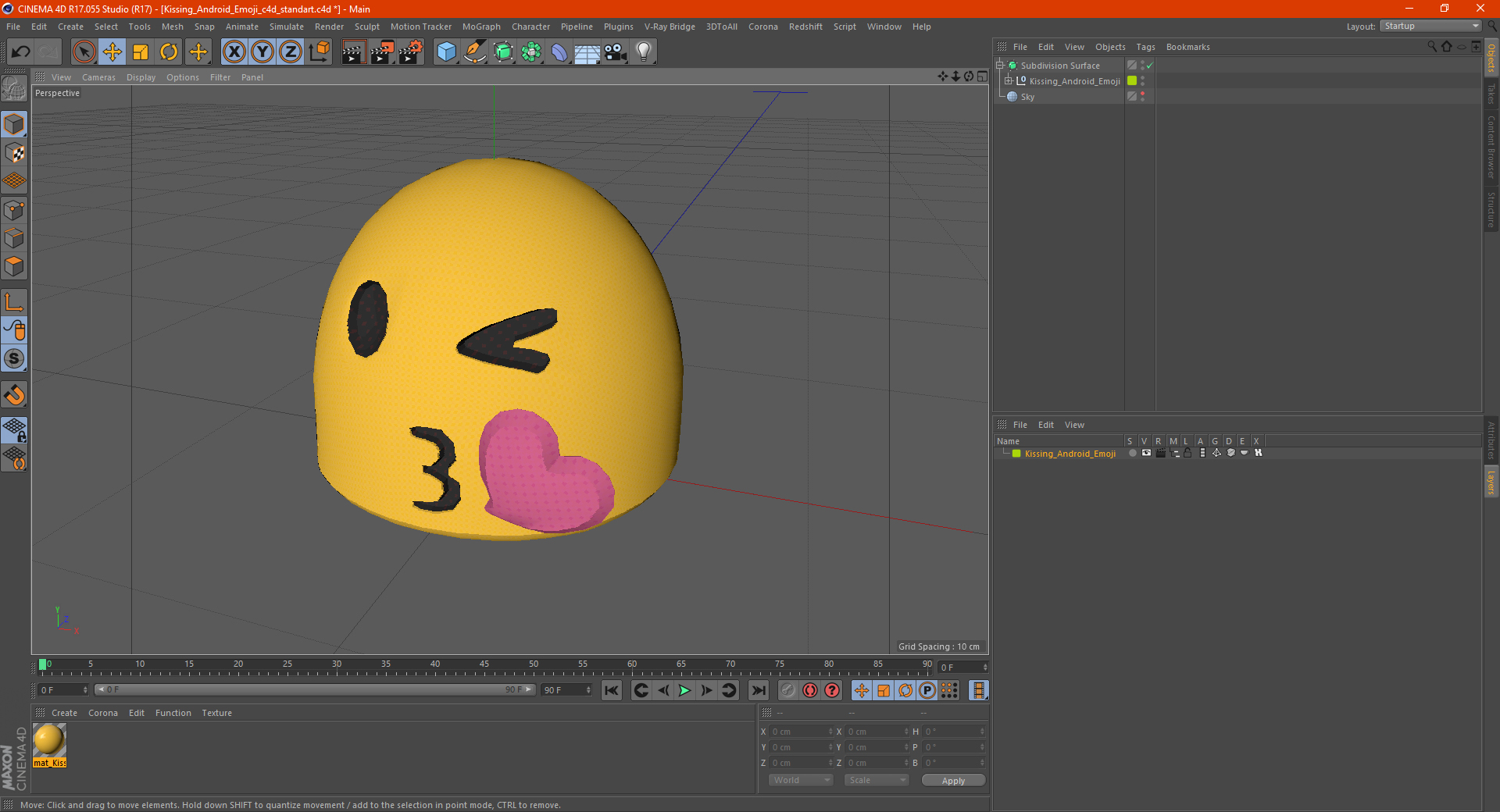 3D Kissing Android Emoji