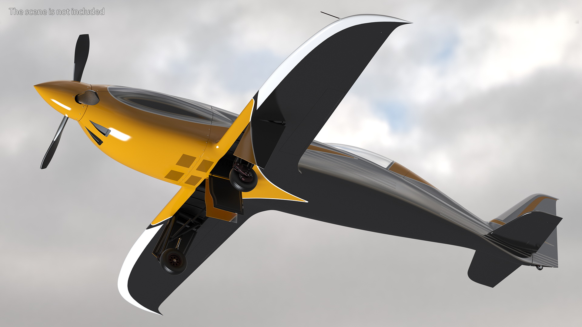 3D All Electric Aircraft Rigged model