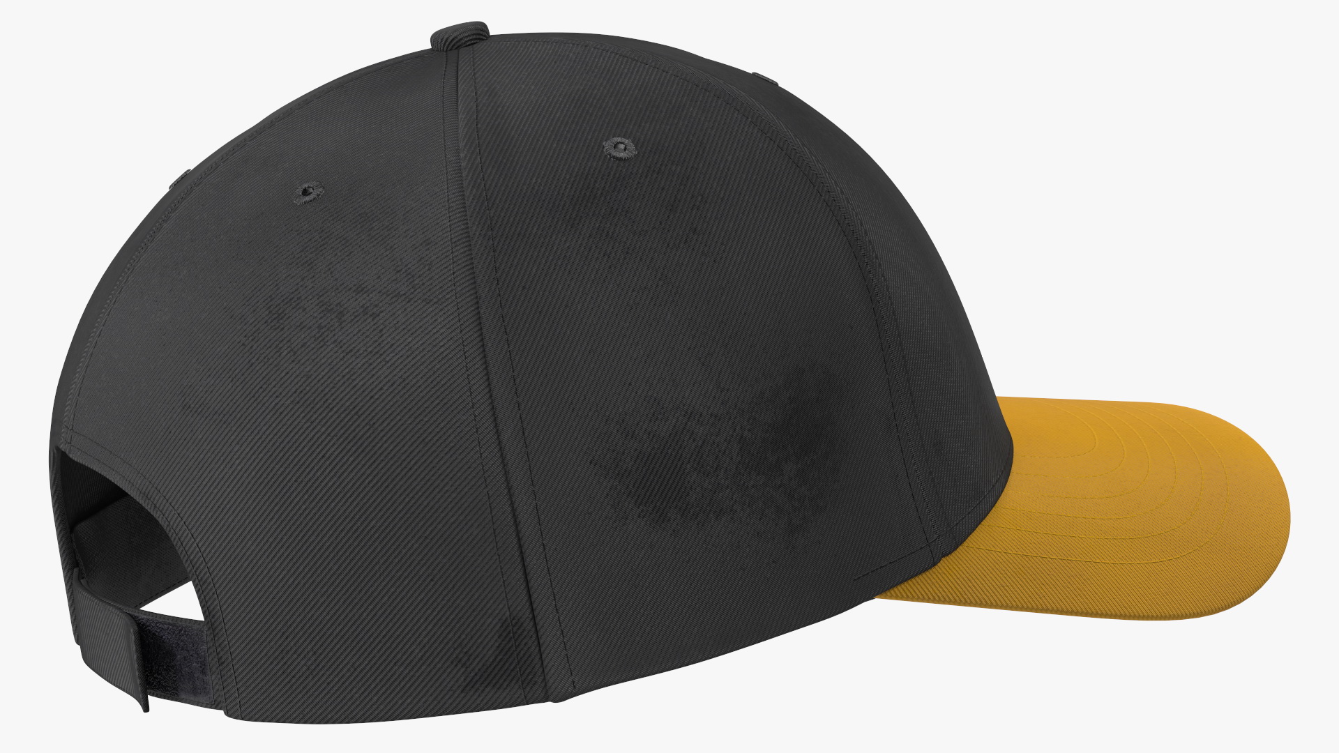 3D Cap Cotton Yellow Black Your Logo model