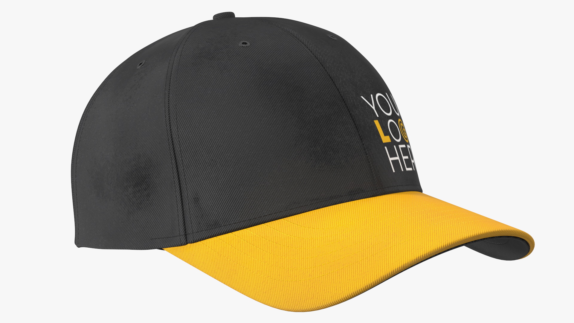 3D Cap Cotton Yellow Black Your Logo model