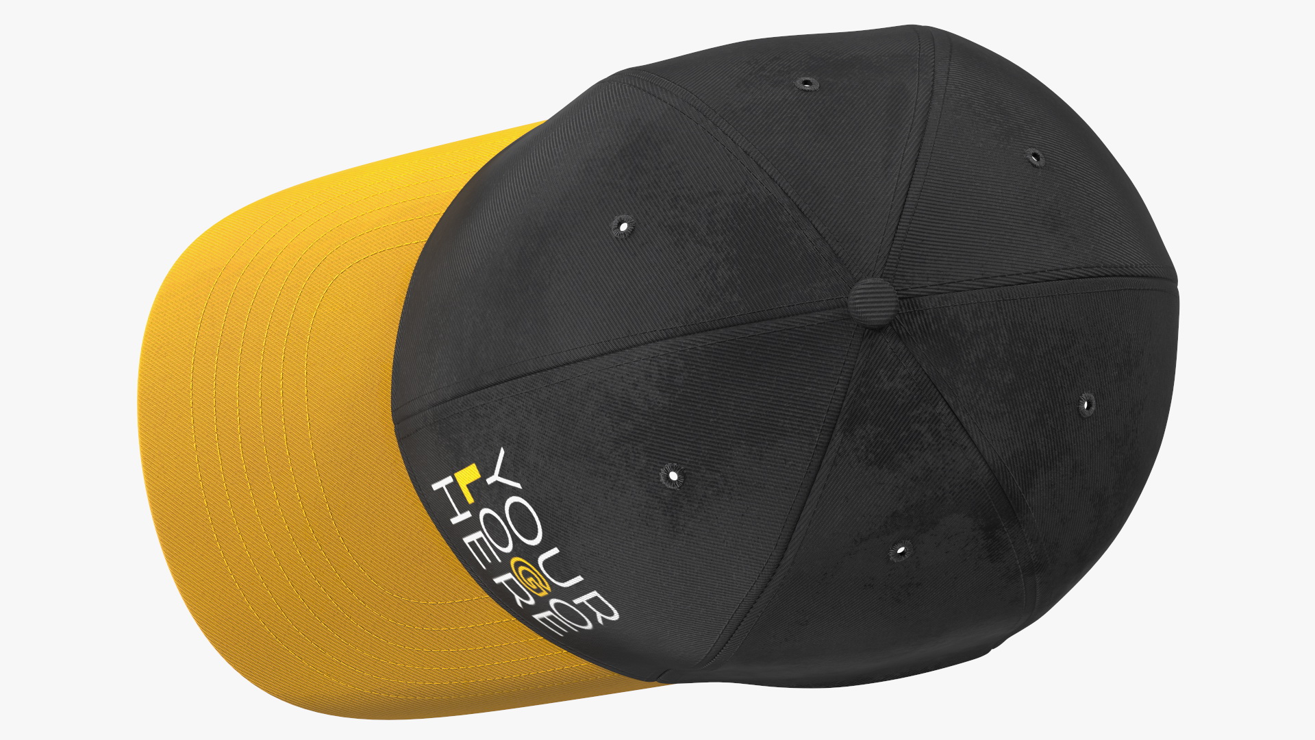 3D Cap Cotton Yellow Black Your Logo model