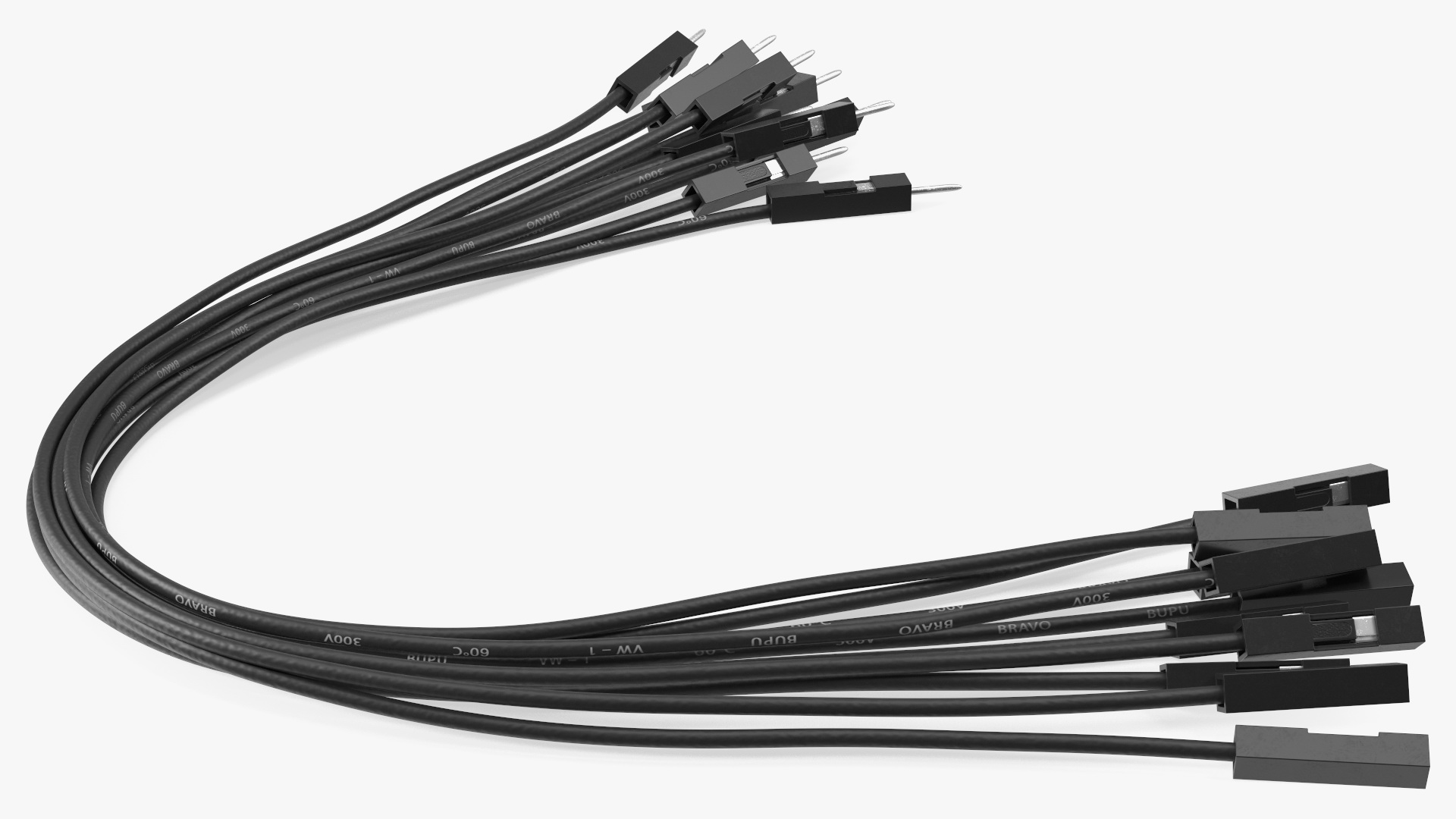 3D model Jumper Wires Bented Black