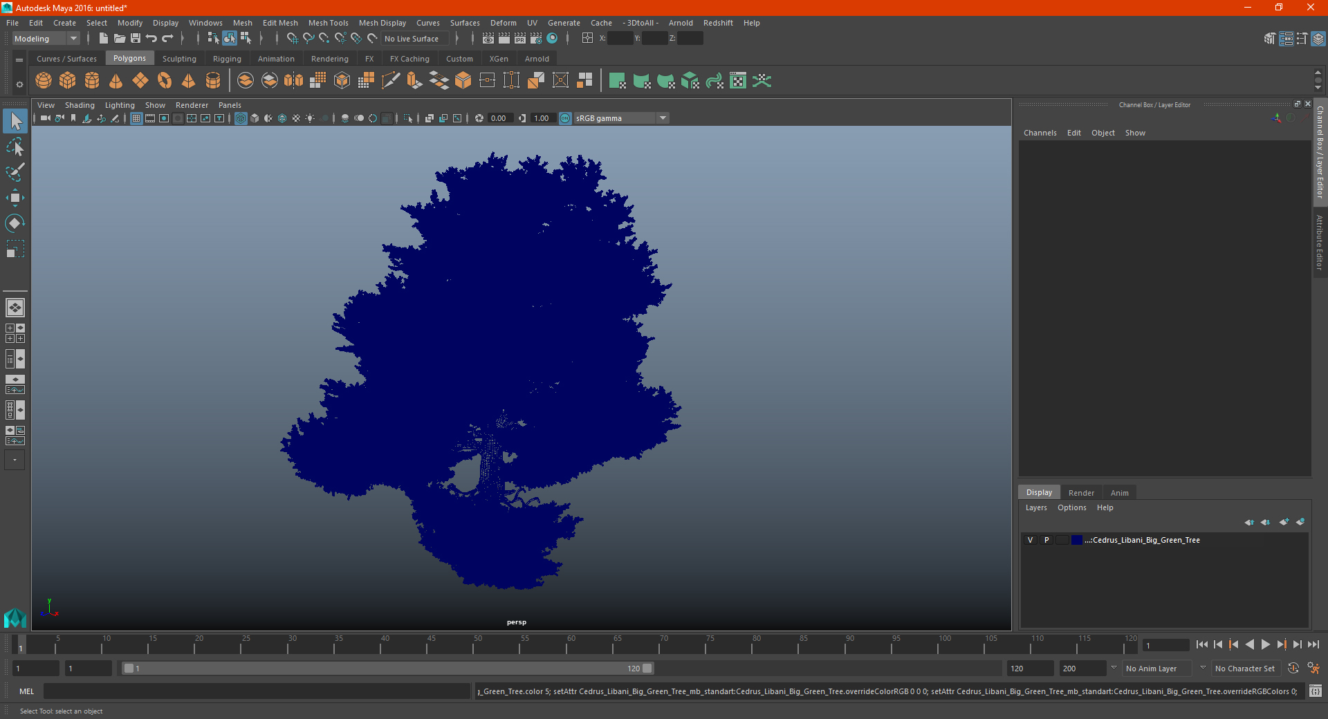 3D Cedrus Libani Big Green Tree model