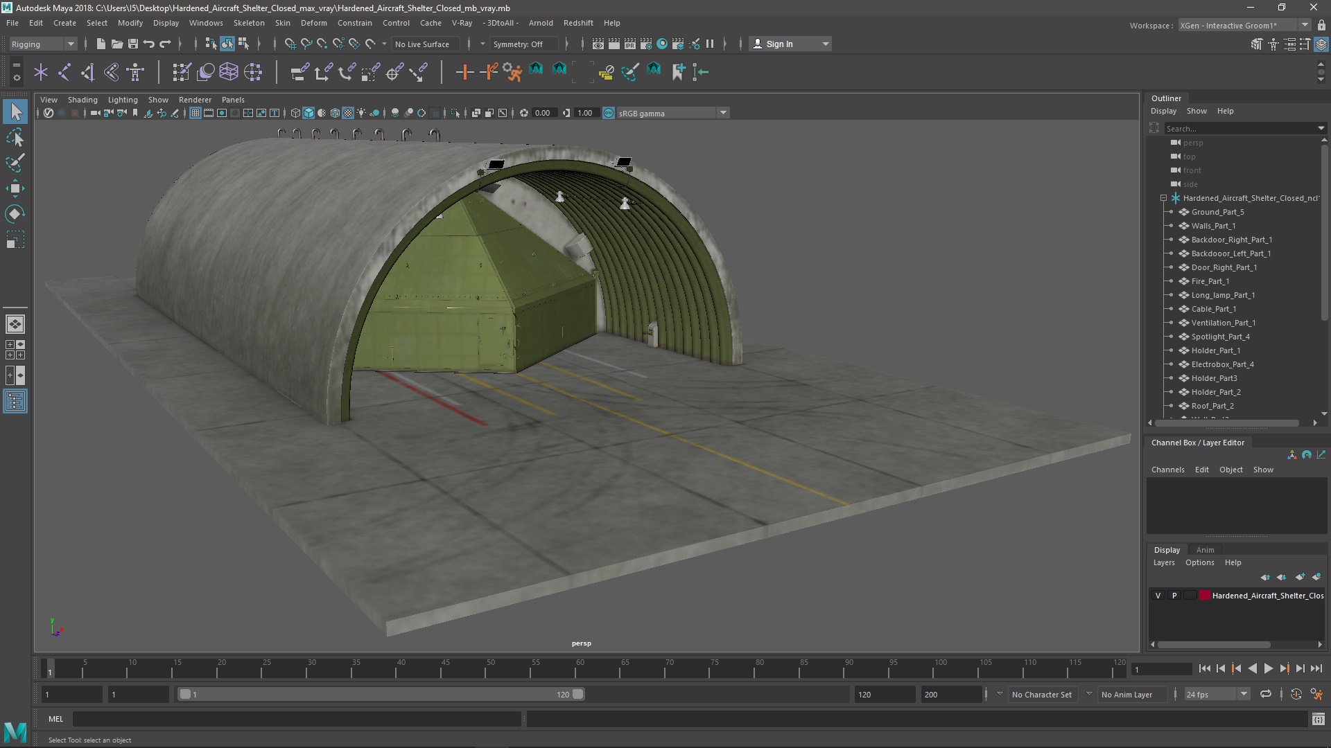 Hardened Aircraft Shelter Closed 3D