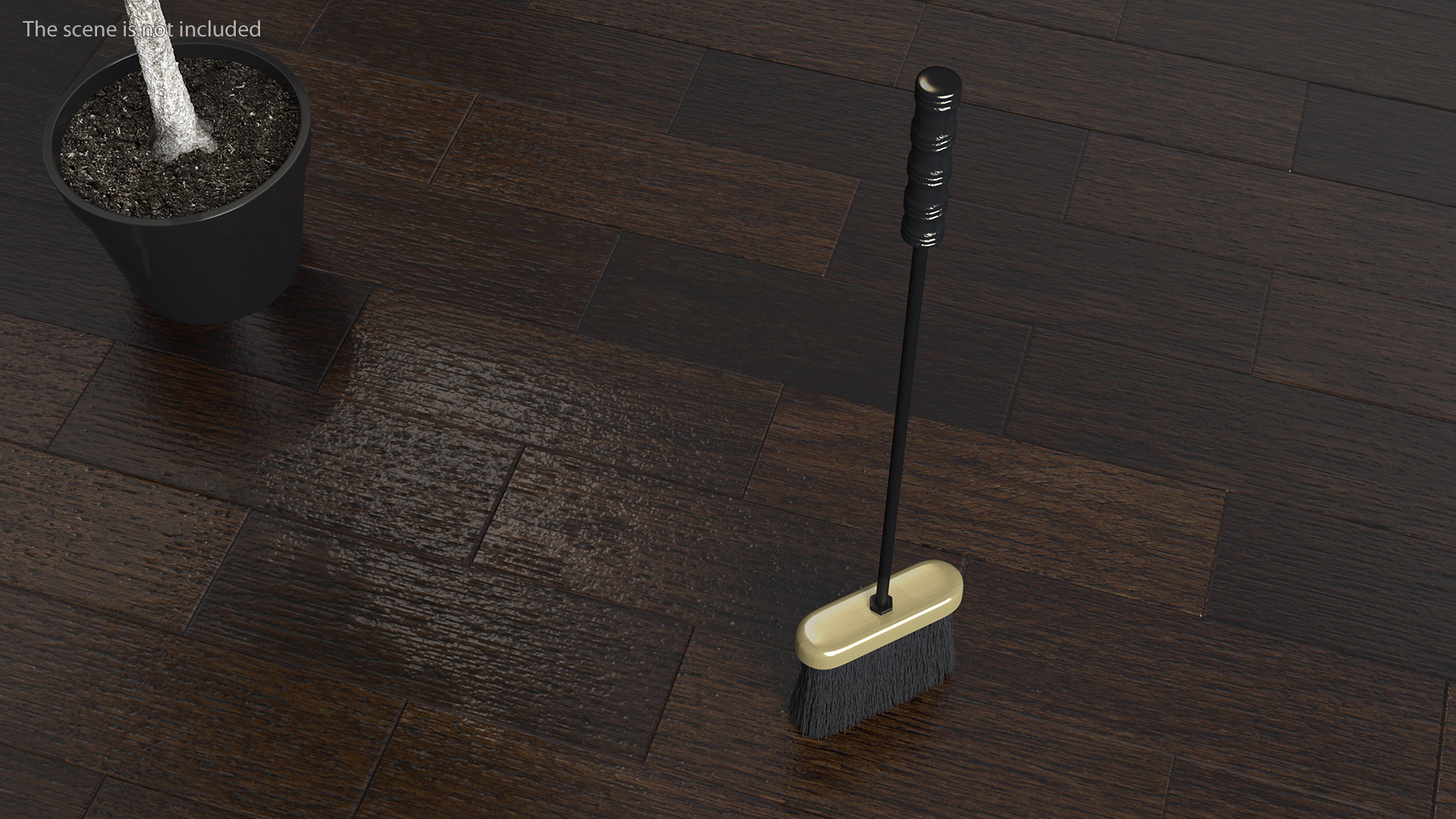 Fireplace Broom Fur 3D model