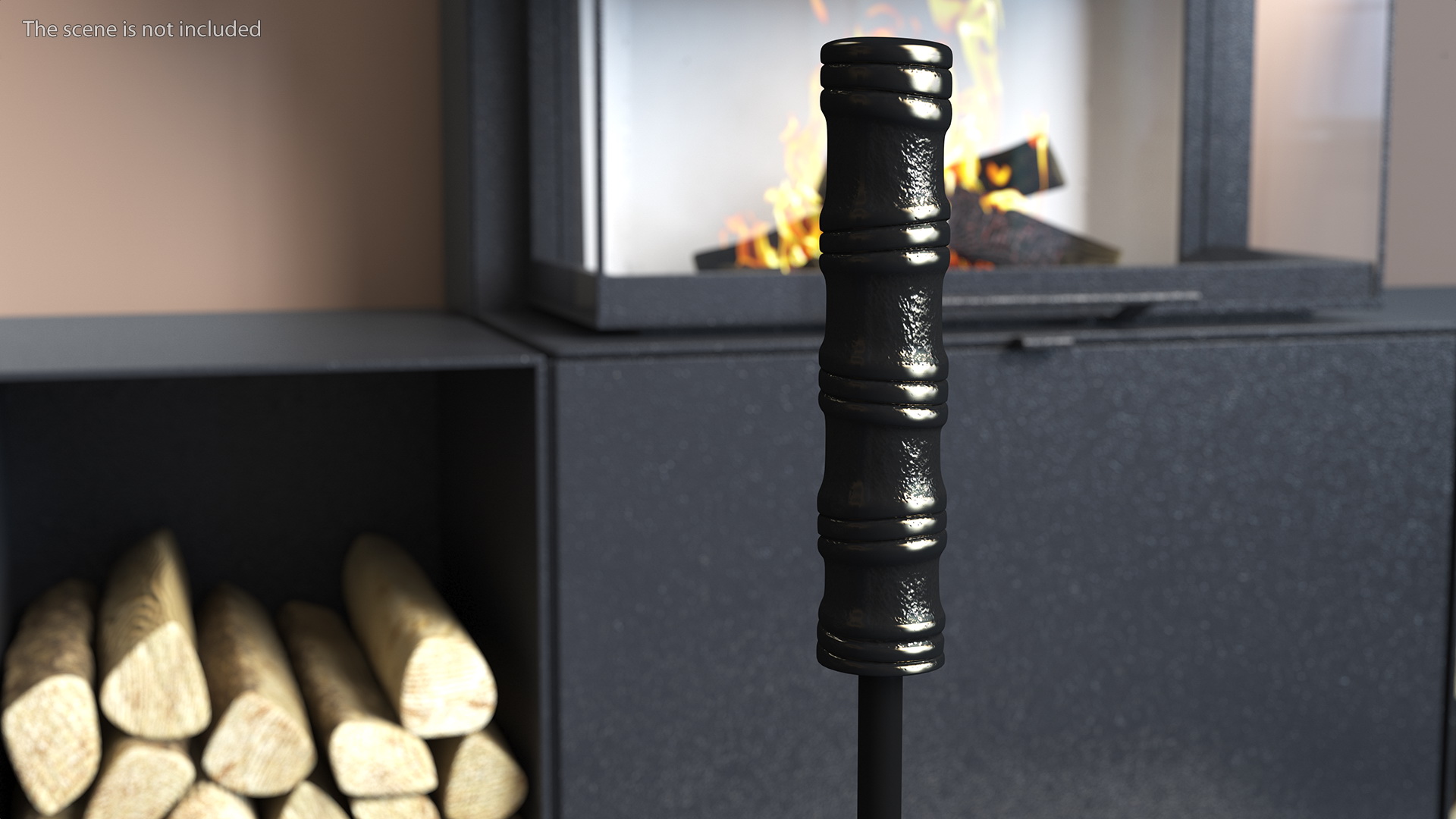 Fireplace Broom Fur 3D model