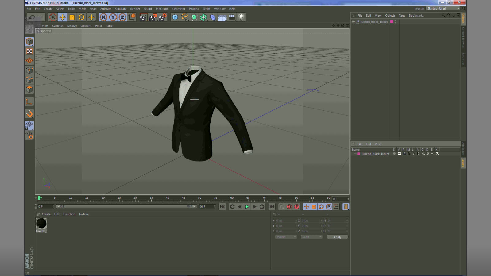 Tuxedo Black Jacket 3D model