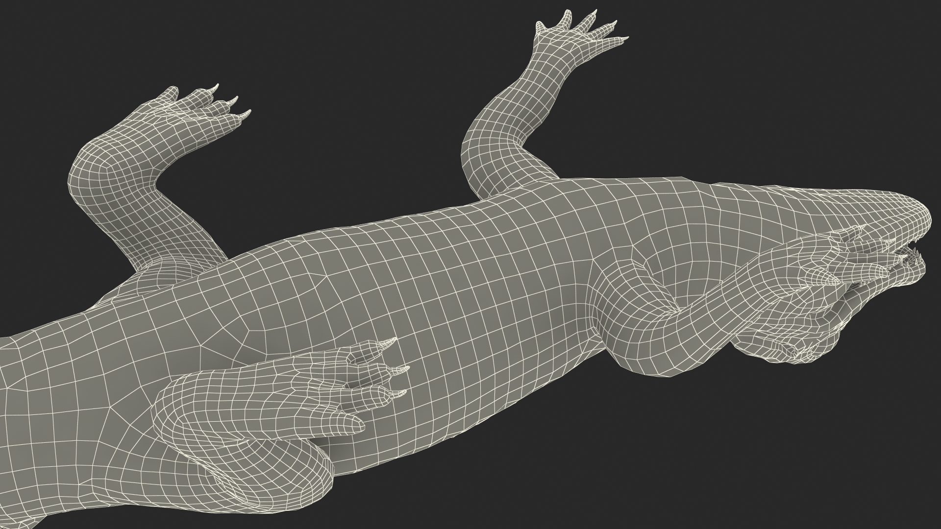 Baby Crocodile Dark Color Rigged 3D